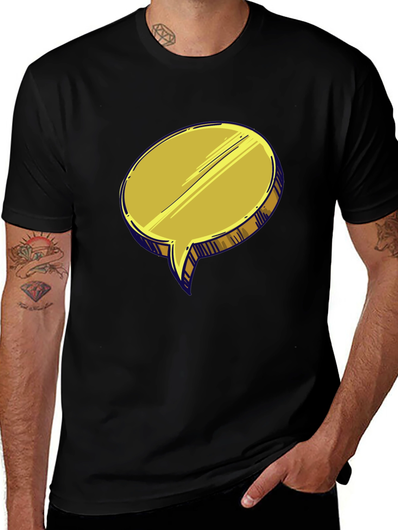 Variant 4 of Golden Speech Bubble T-Shirt - Unique Design