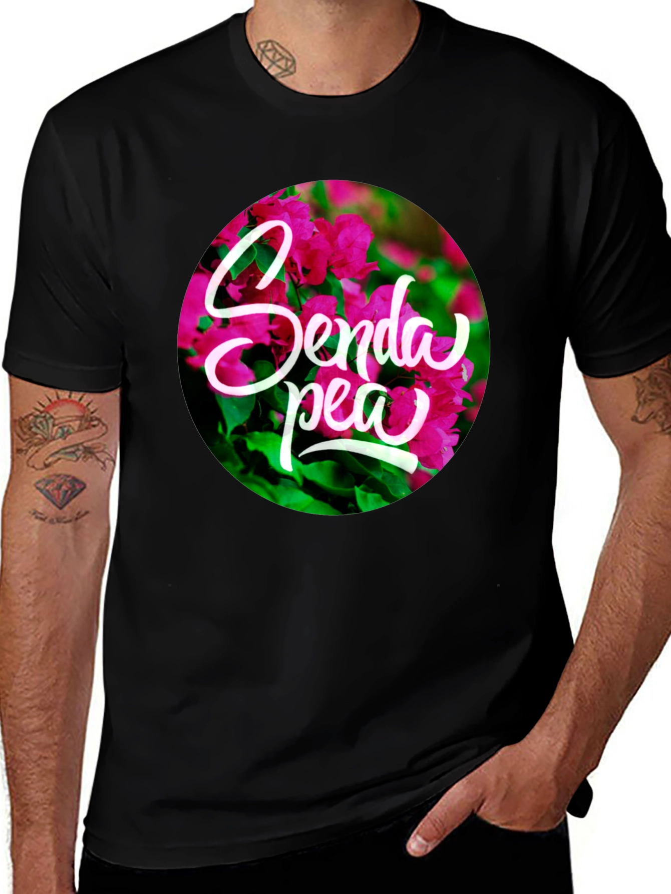 Variant 28 of Floral Senda Pea Black T-Shirt
