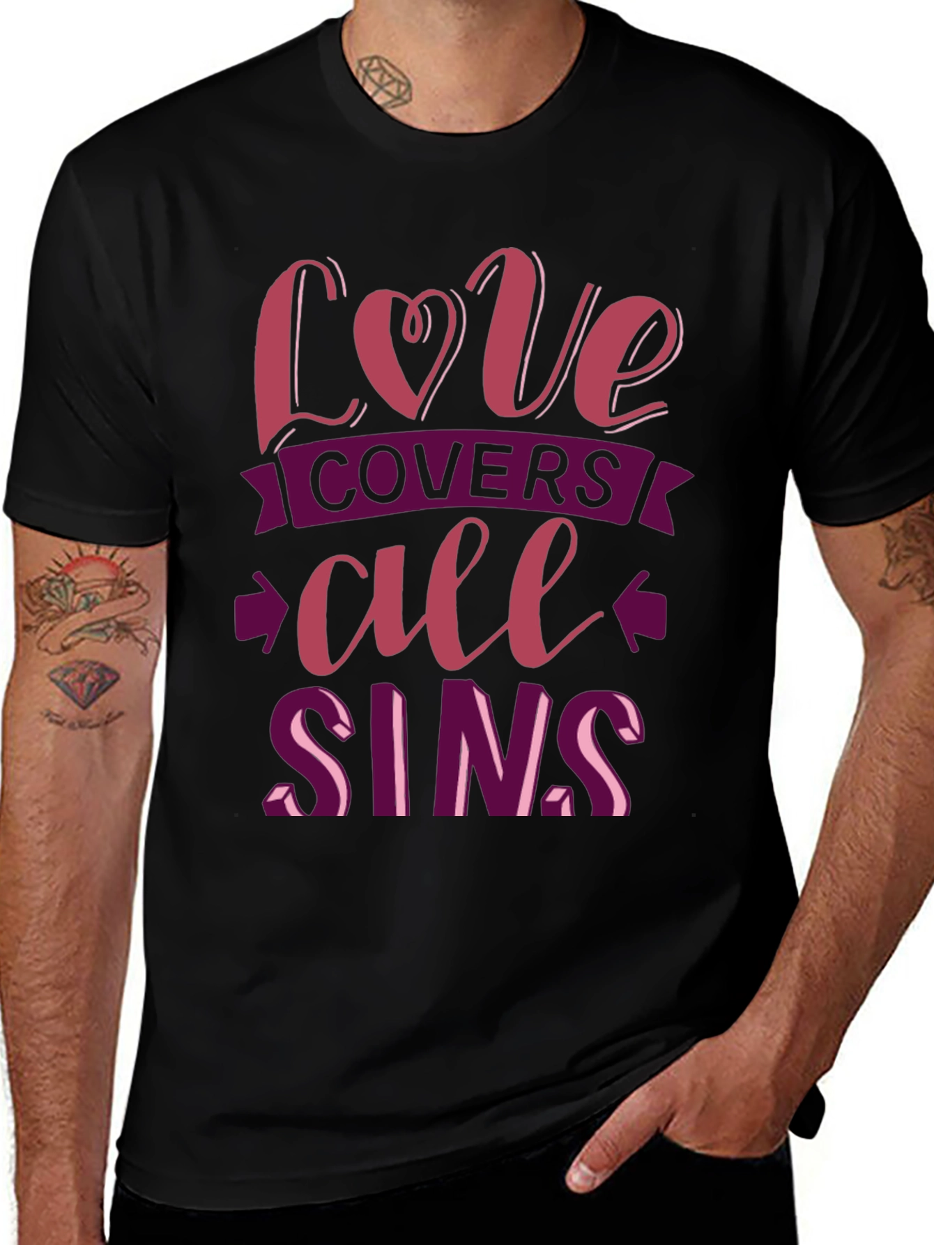 Variant 15 of Love Covers All Sins Graphic T-Shirt