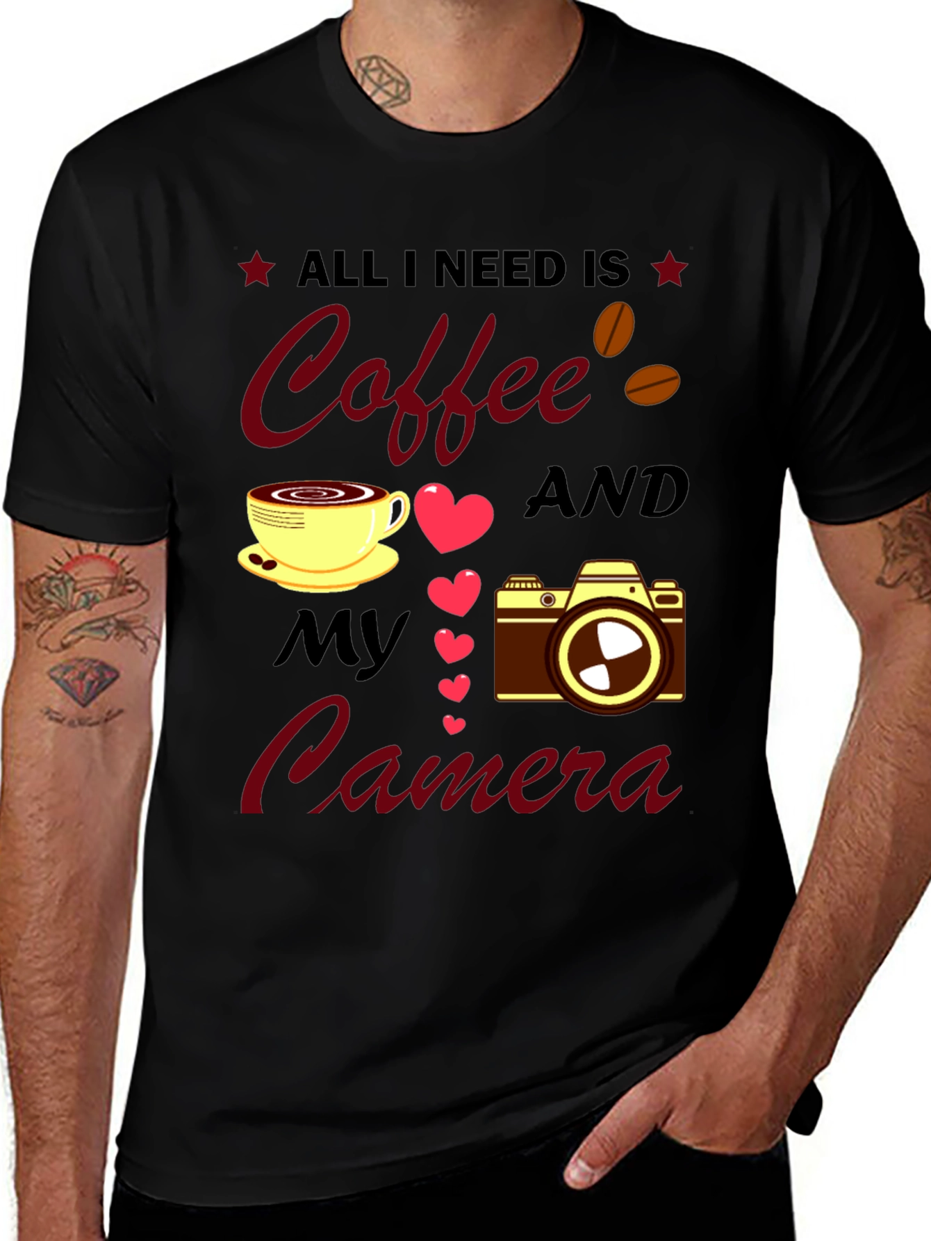 Variant 27 of Coffee and Camera T-Shirt - Photographer's Delight