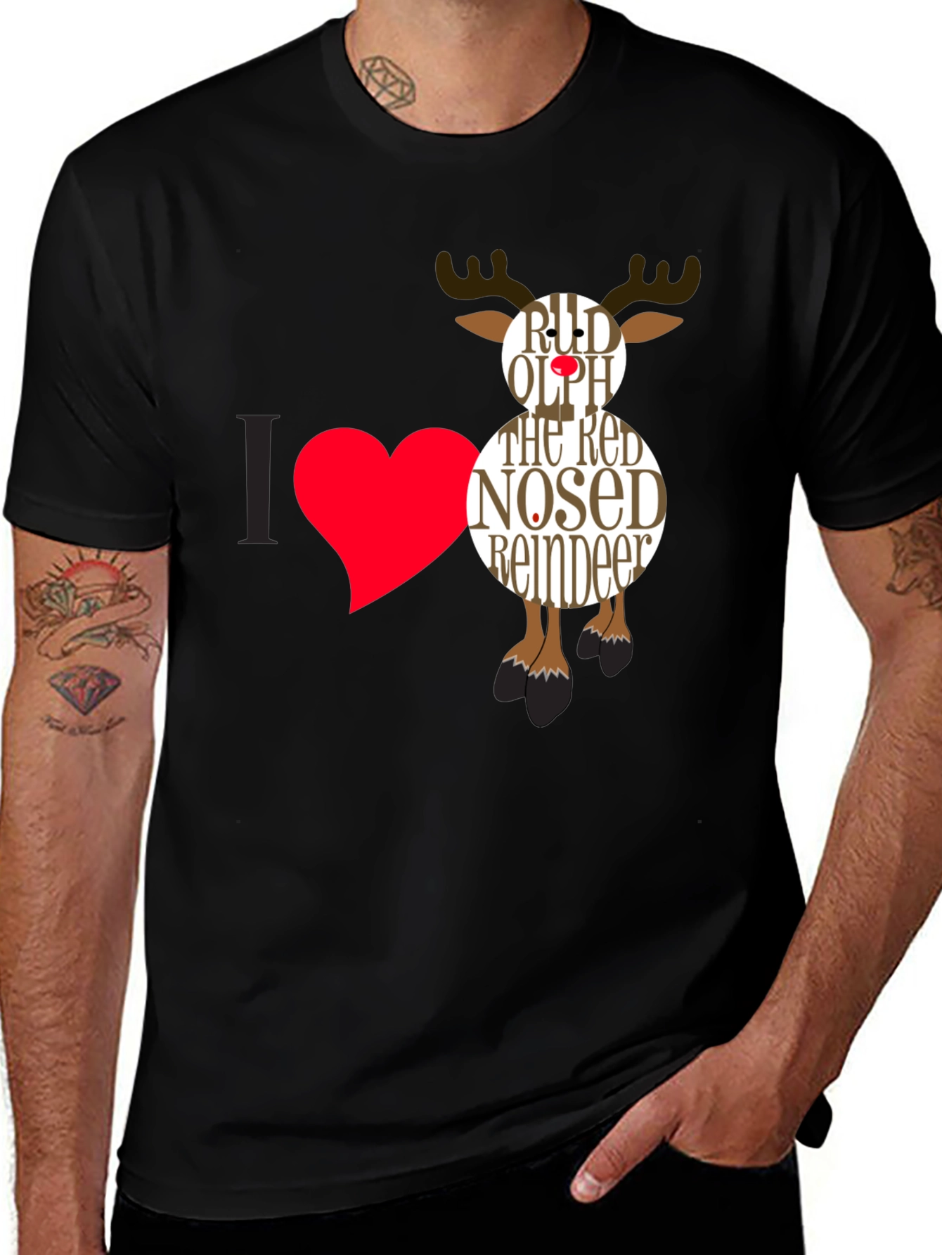 Rudolph Reindeer Graphic Tee - Holiday Cheer