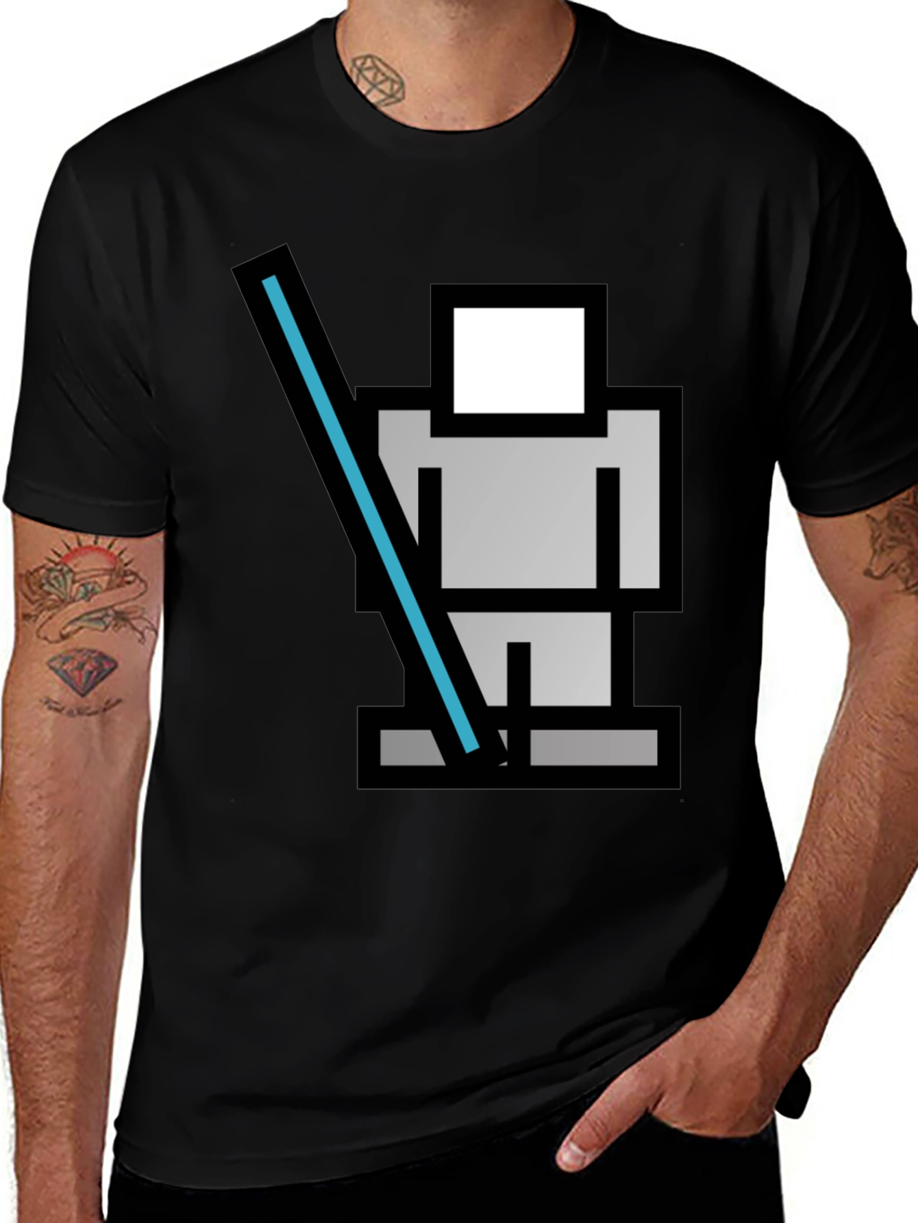 Variant 2 of Pixelated Robot T-Shirt - Retro Gaming Style