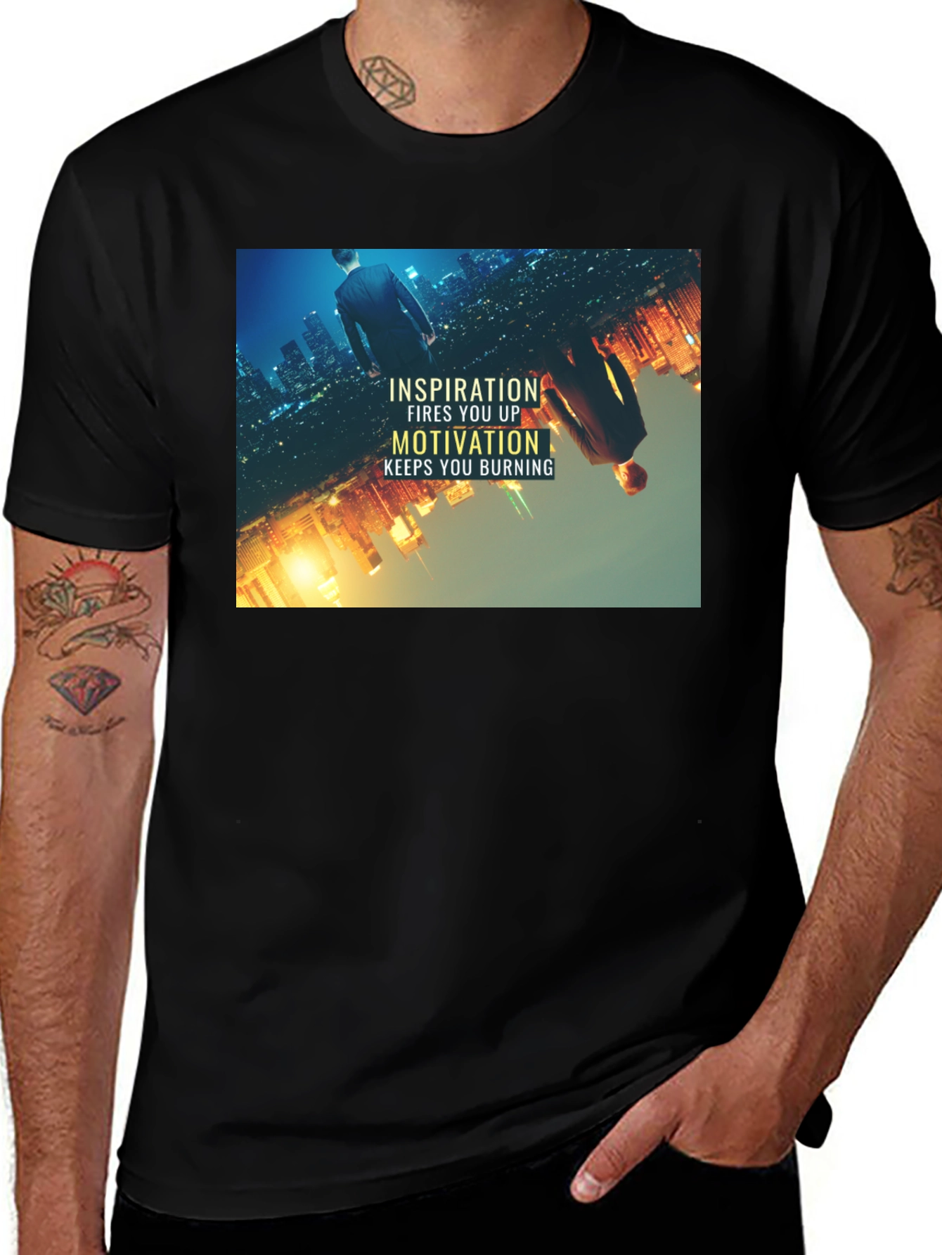 Variant 2 of Inspiration Motivation Graphic Black T-Shirt