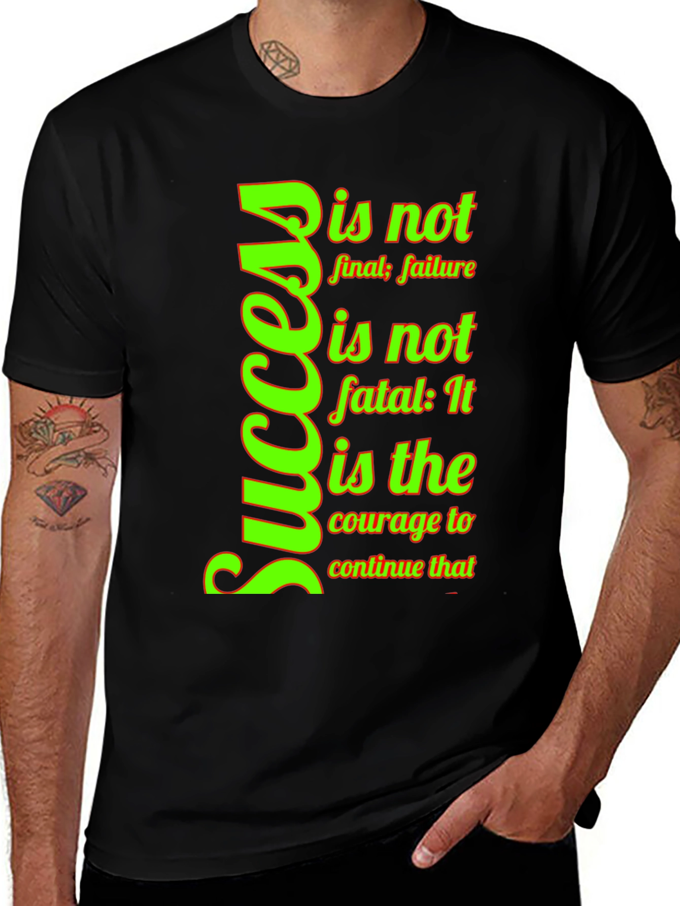 Variant 2 of Motivational Success T-Shirt - Courage to Continue