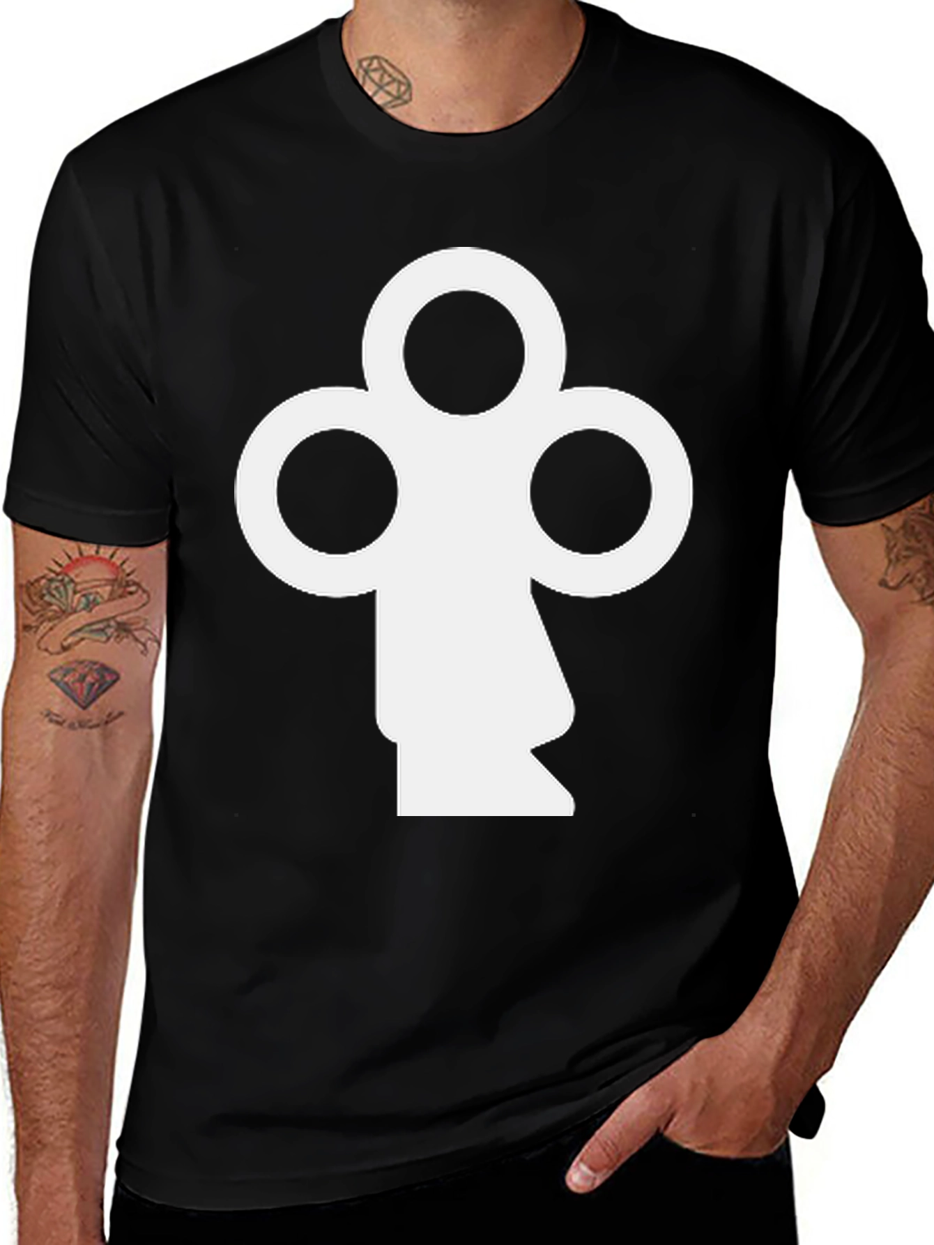 Variant 23 of Abstract Graphic Print Black T-Shirt