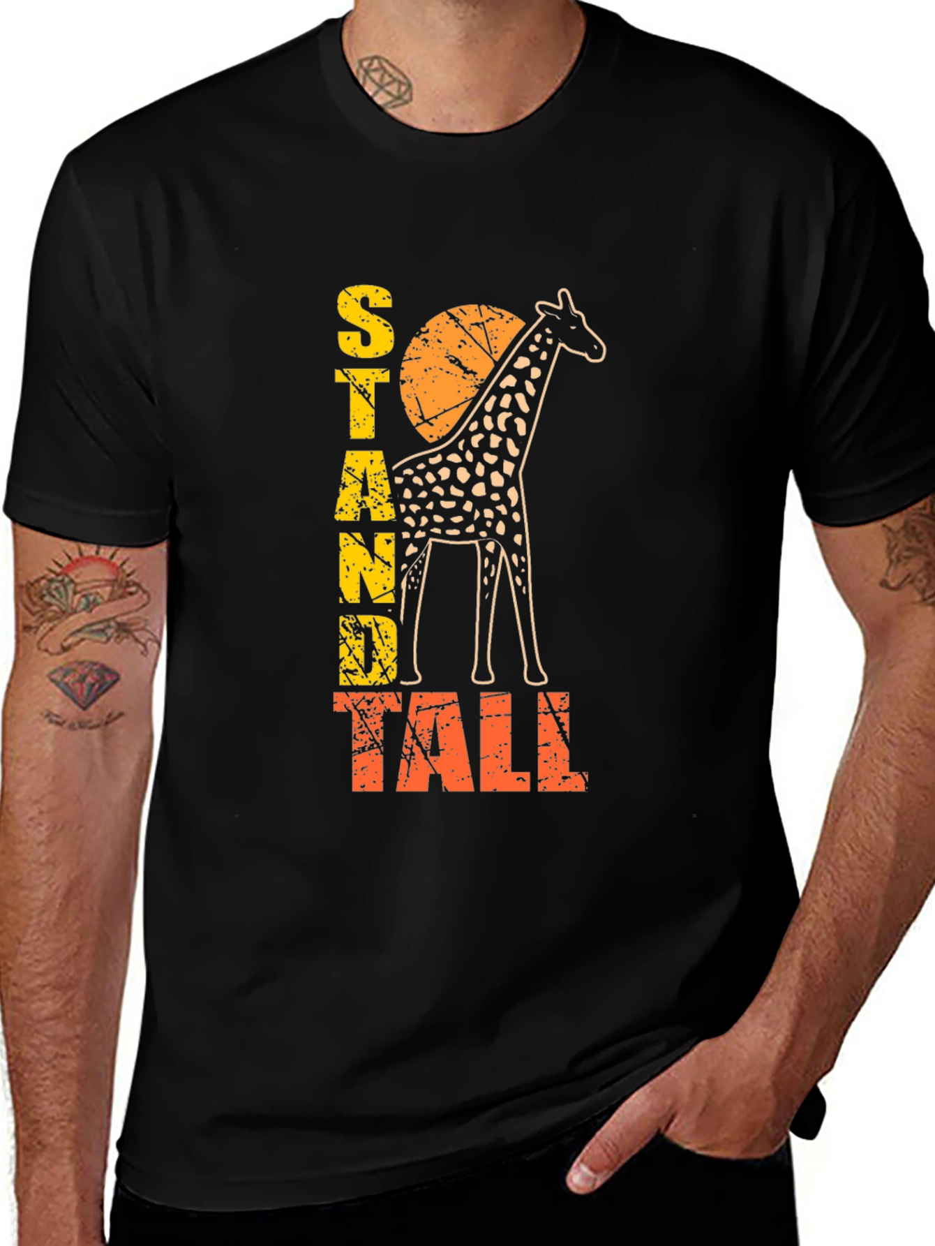 Variant 15 of Stand Tall Giraffe Graphic Print Men's T-Shirt