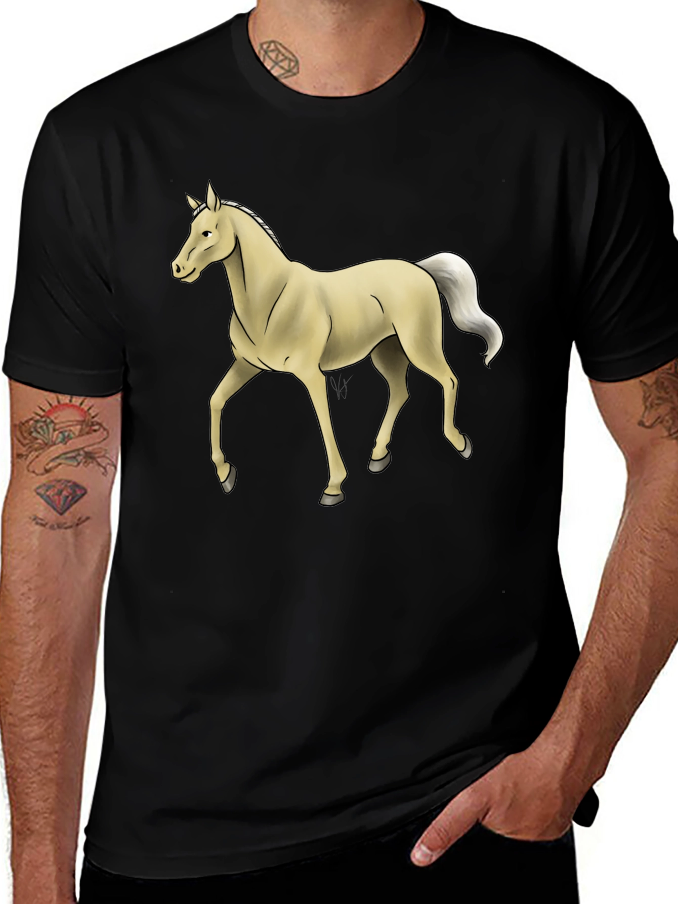 Variant 23 of Horse Graphic Tee - Stylish Black Cotton T-Shirt