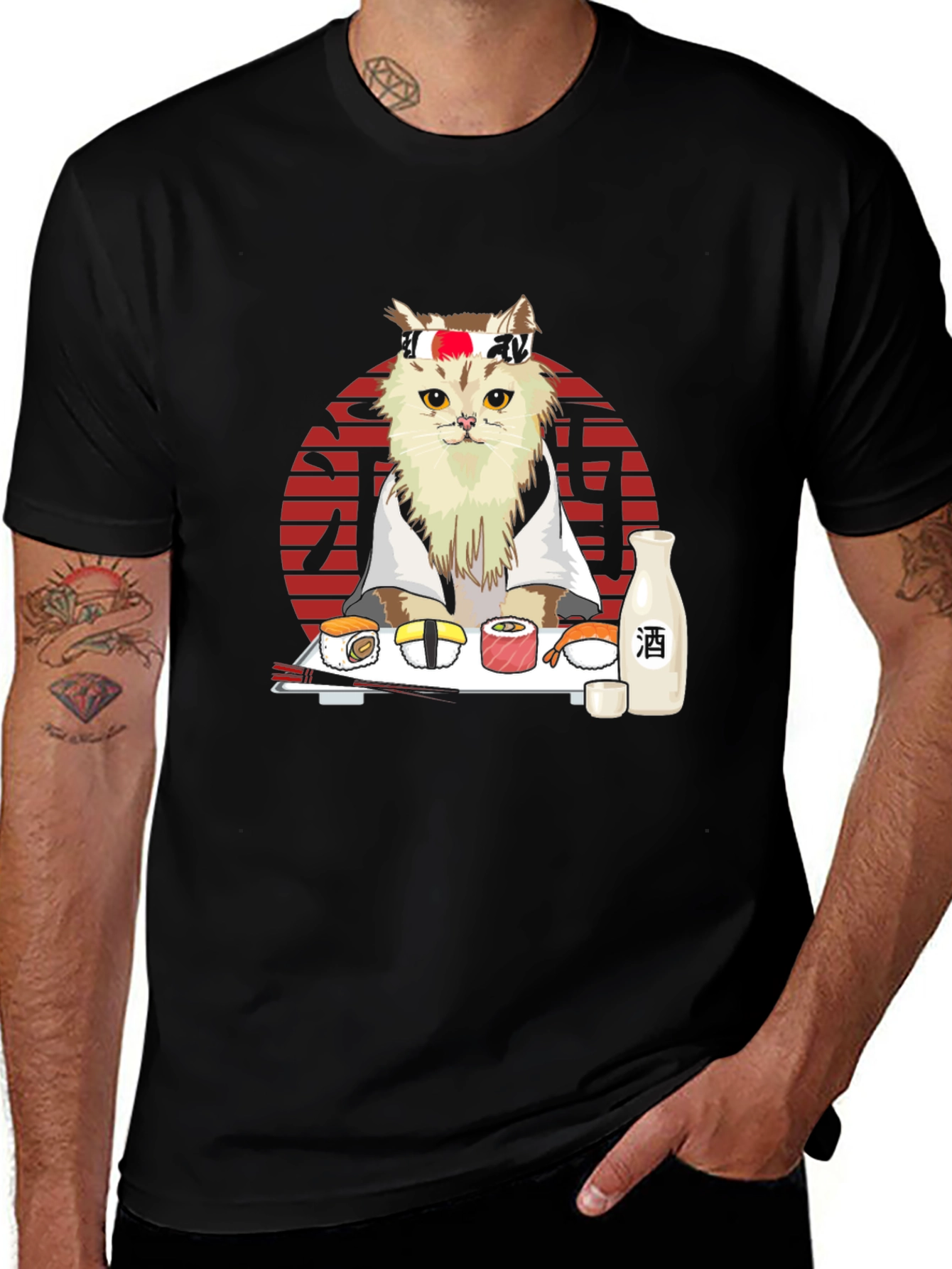 Variant 5 of Sushi Cat T-Shirt - Cute Chef Kitten Tee