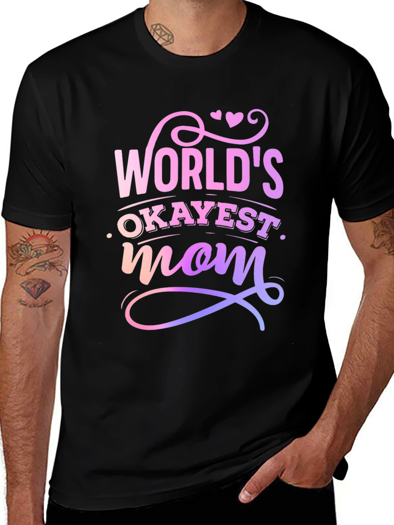 Variant 22 of World's Okayest Mom T-Shirt - Novelty Gift