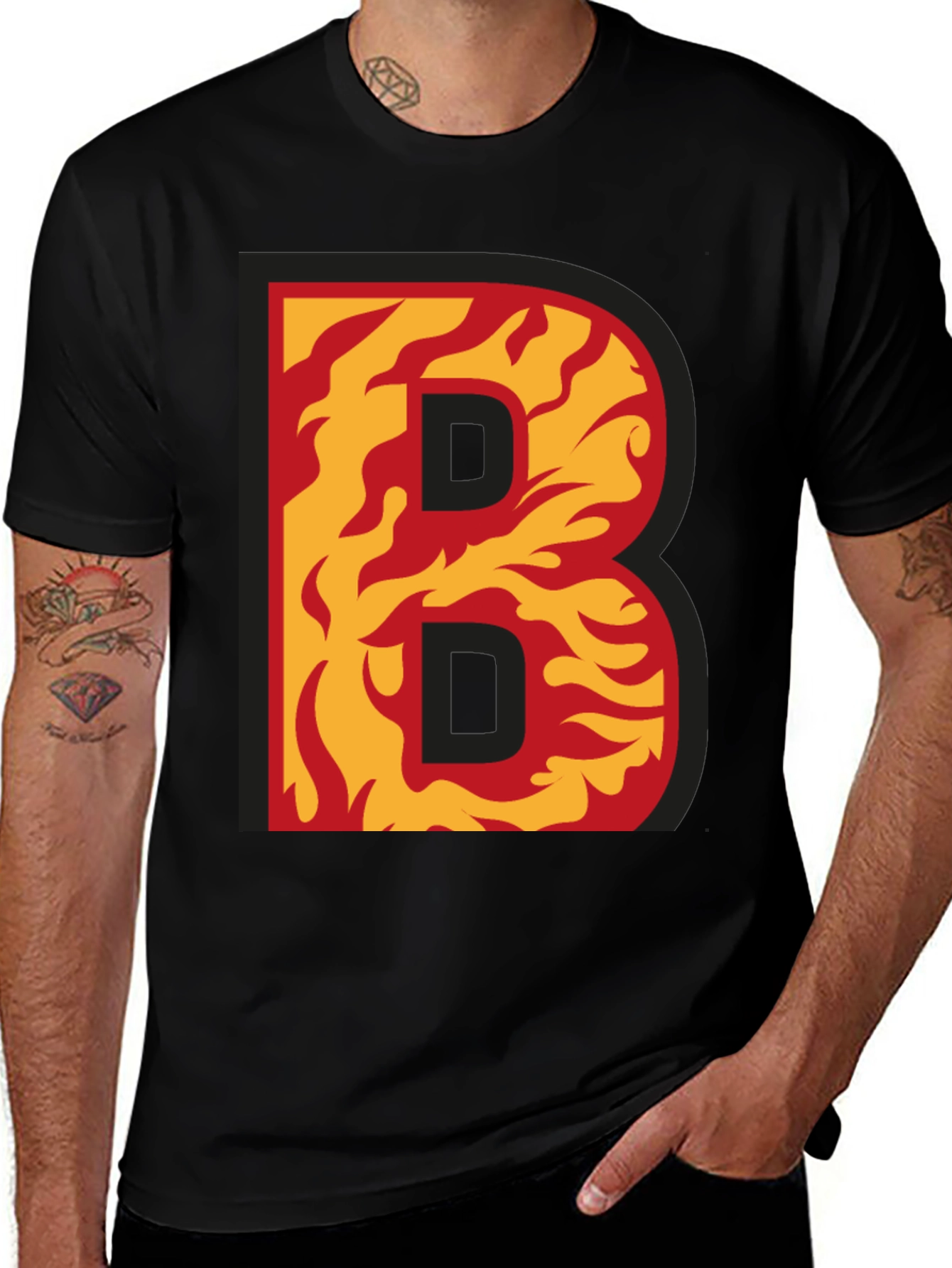 Variant 6 of Fiery "B" Graphic T-Shirt - Bold & Unique