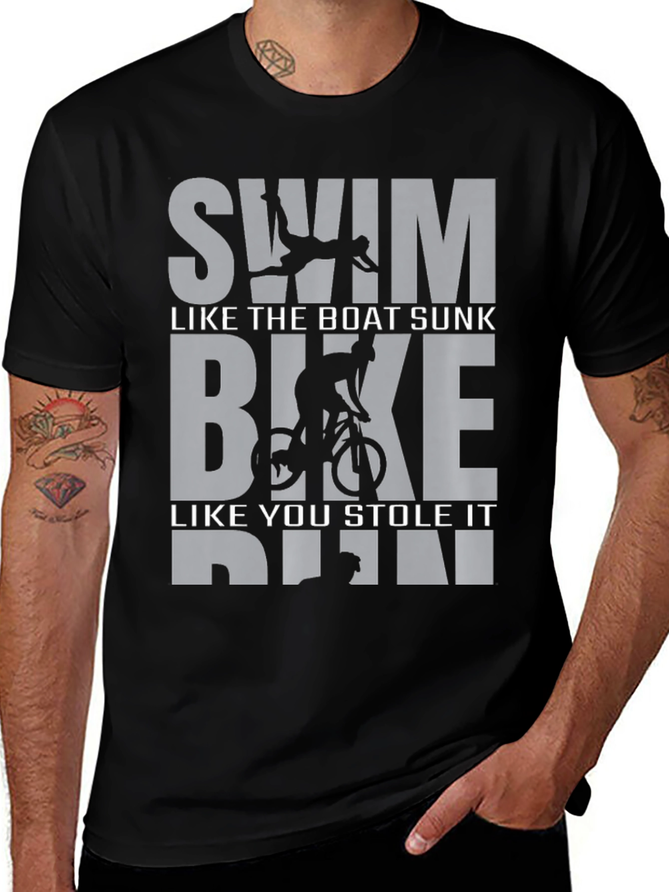 Variant 7 of Swim Bike Run Triathlon T-Shirt