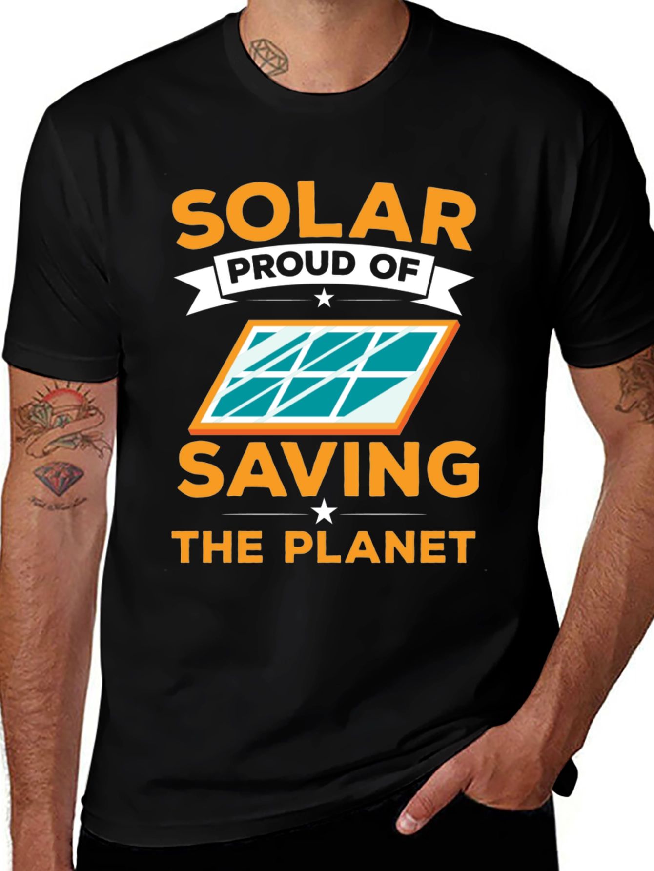 Variant 19 of Solar Proud of Saving the Planet Black Tee