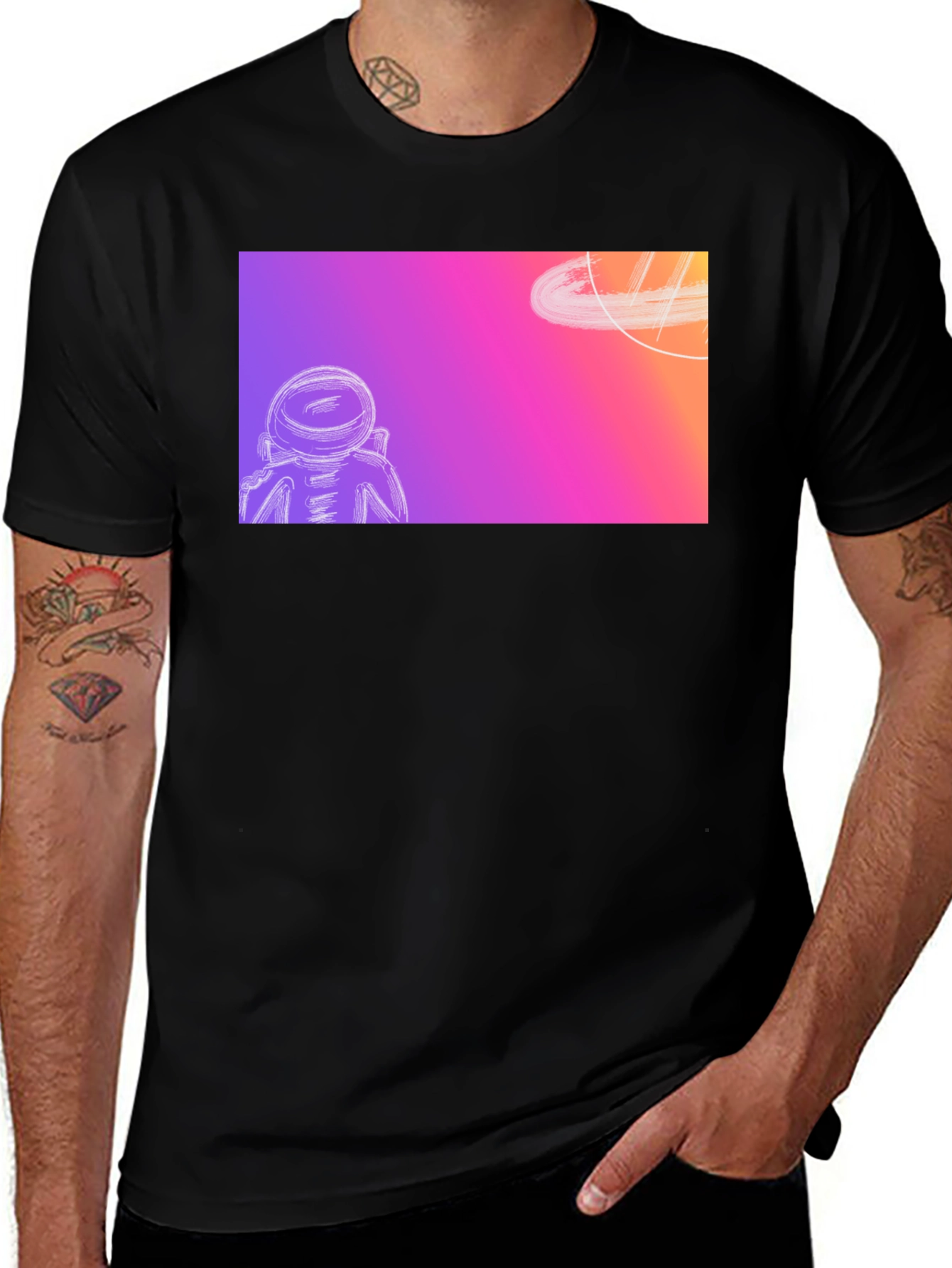 Variant 21 of Astronaut Space Dream Black T-Shirt