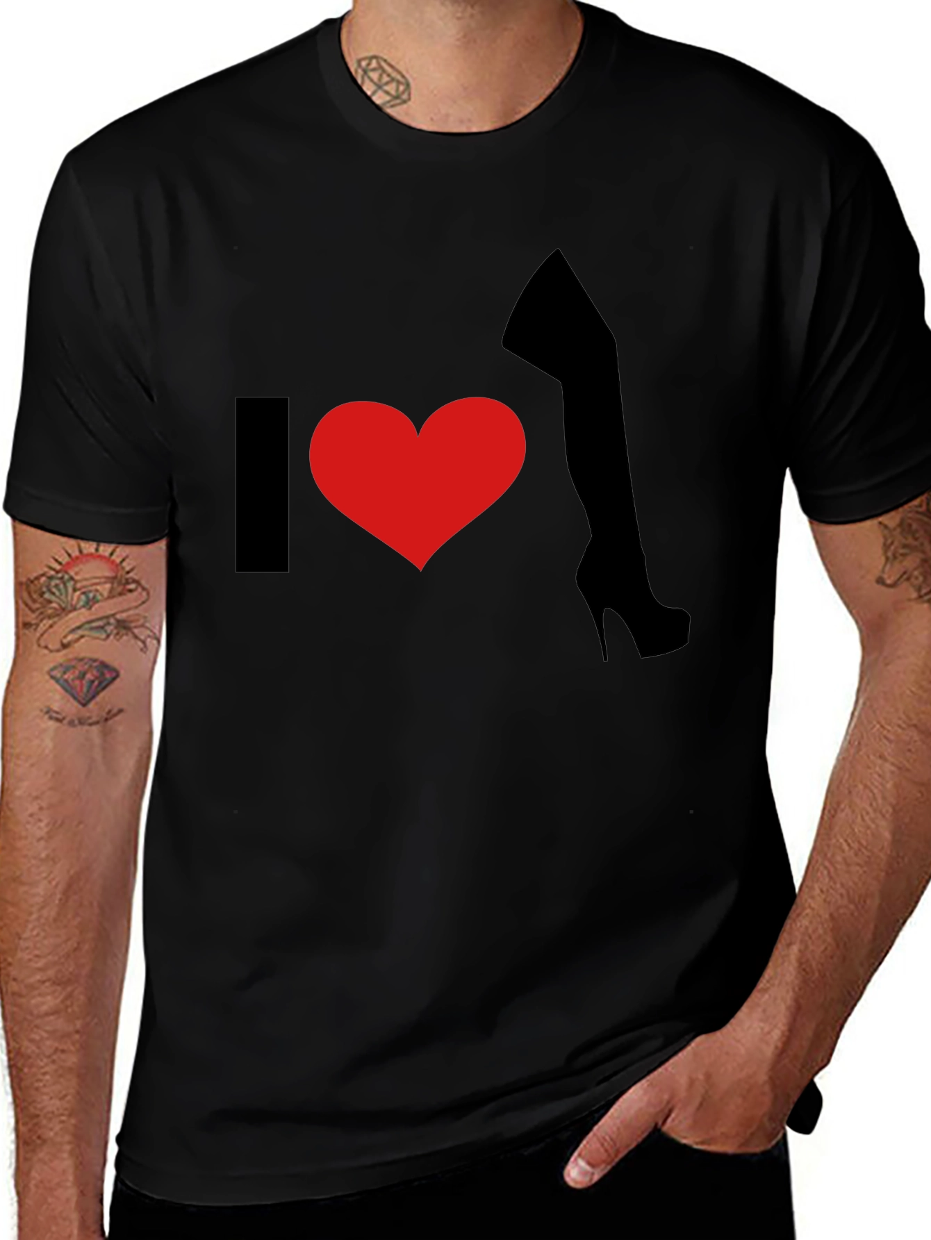 I Heart Boots Tee - Novelty Graphic T-Shirt