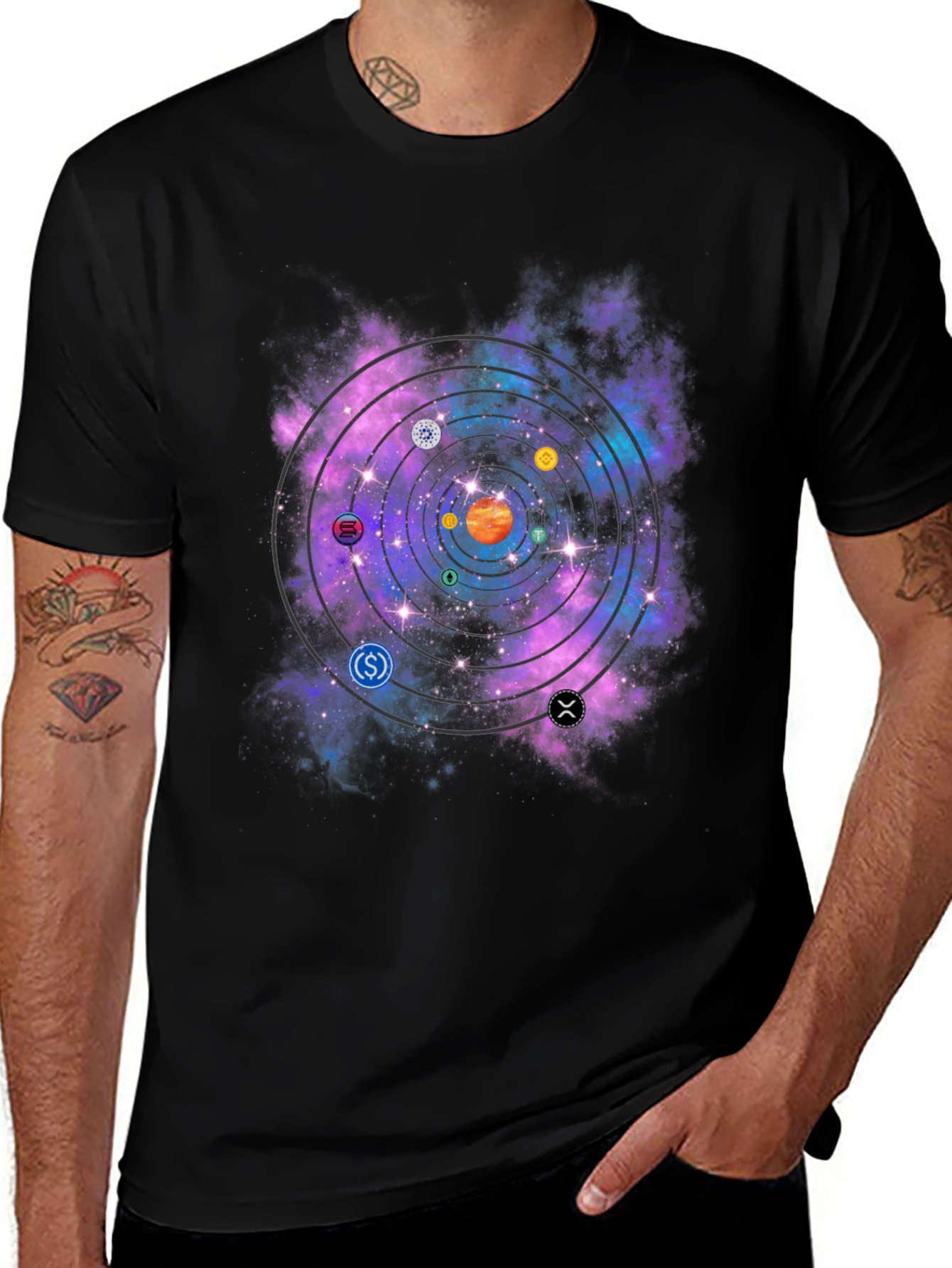 Variant 23 of Crypto Universe Galaxy T-Shirt