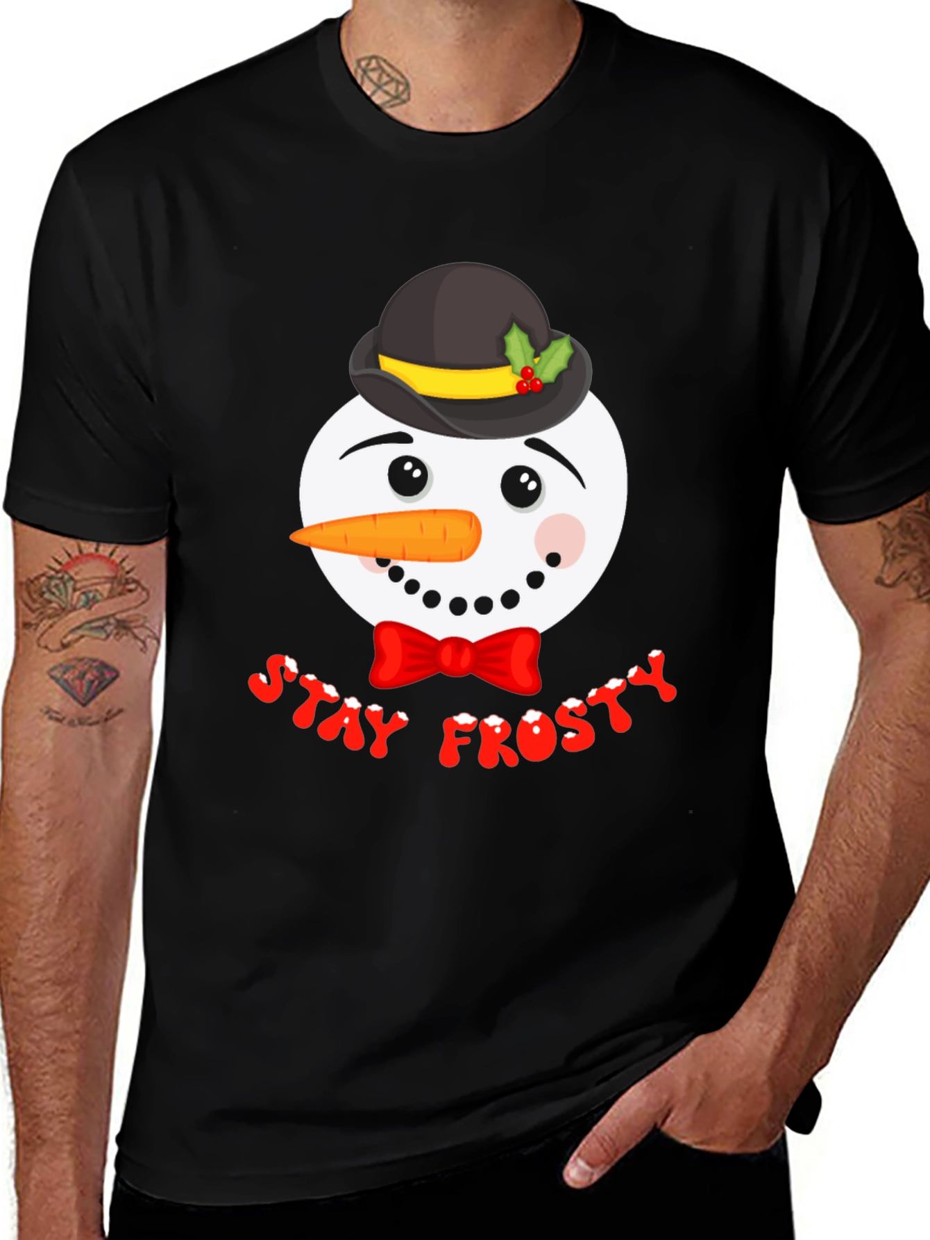 Variant 5 of Stay Frosty Snowman Graphic Tee