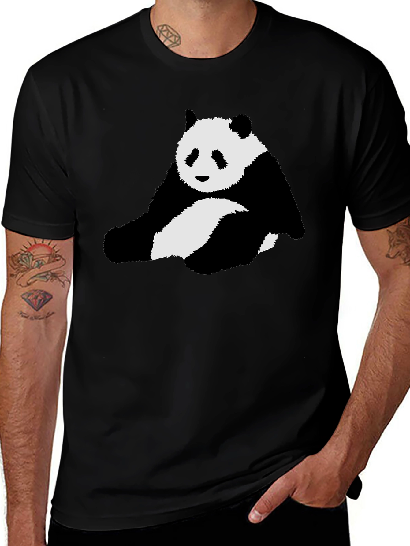 Variant 20 of Panda Graphic Black T-Shirt