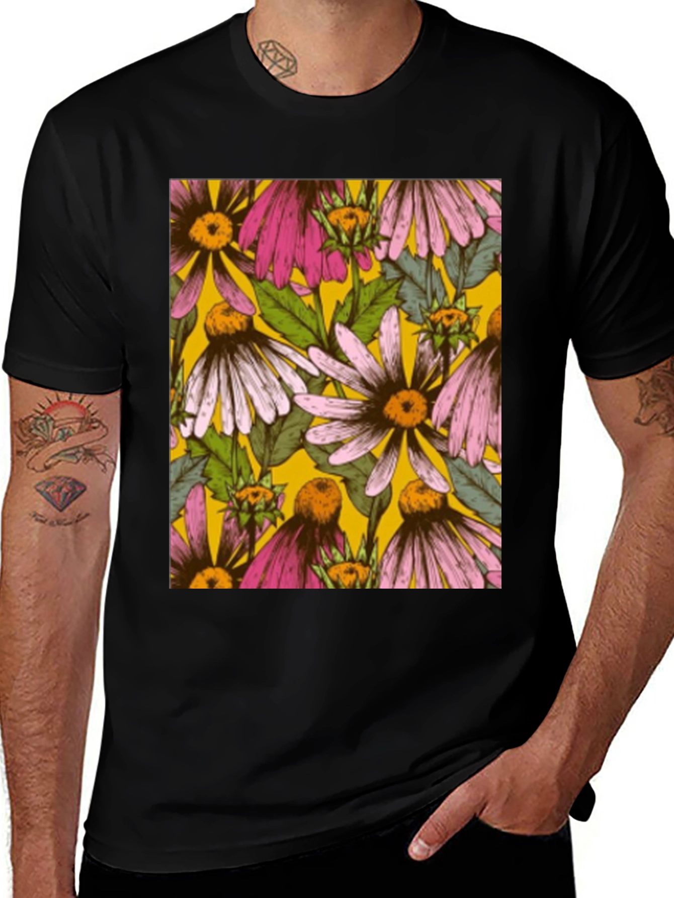 Variant 11 of Floral Pattern Tee - Nature Inspired Style