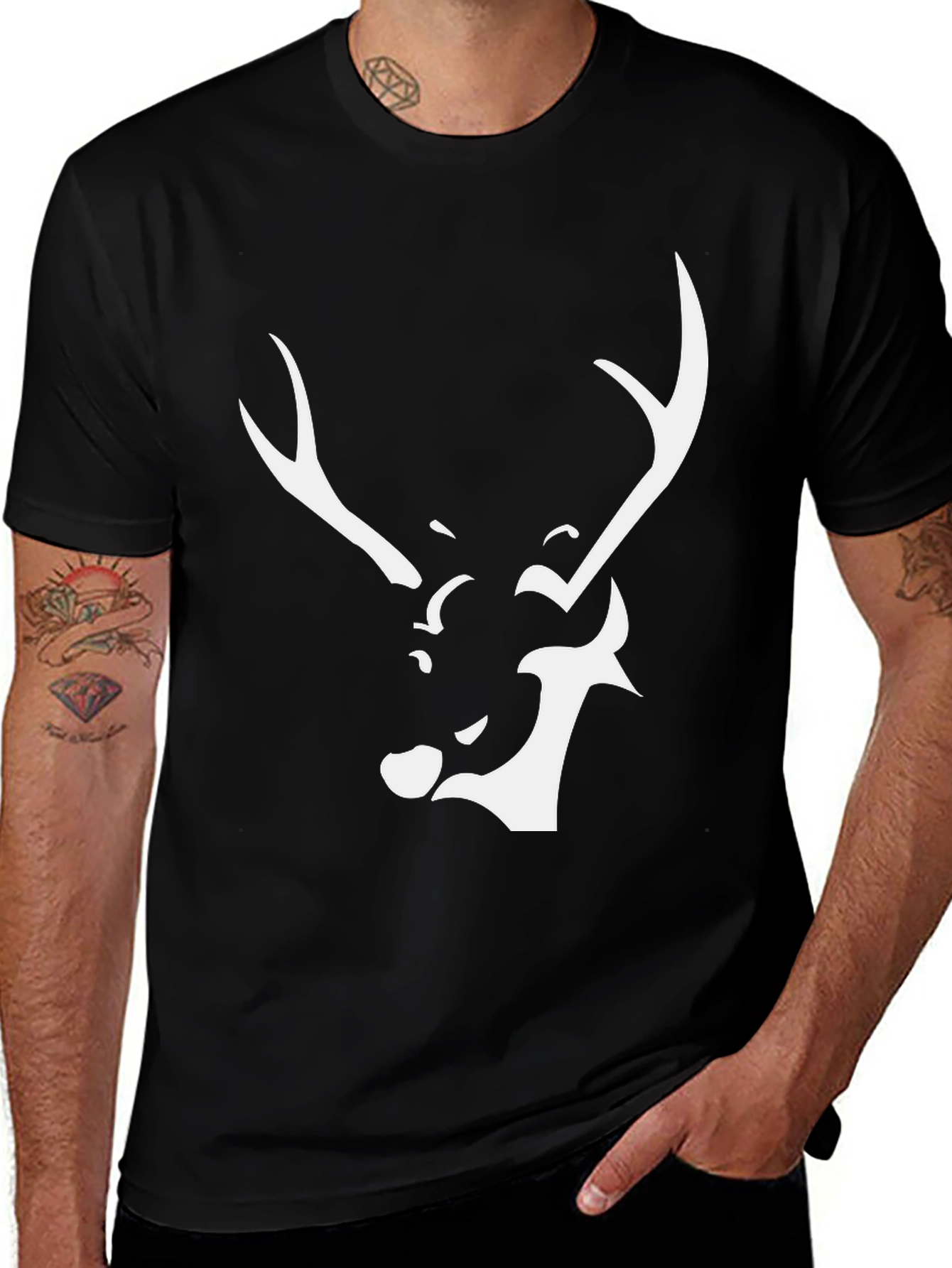 Variant 16 of Black Deer Silhouette Graphic Tee