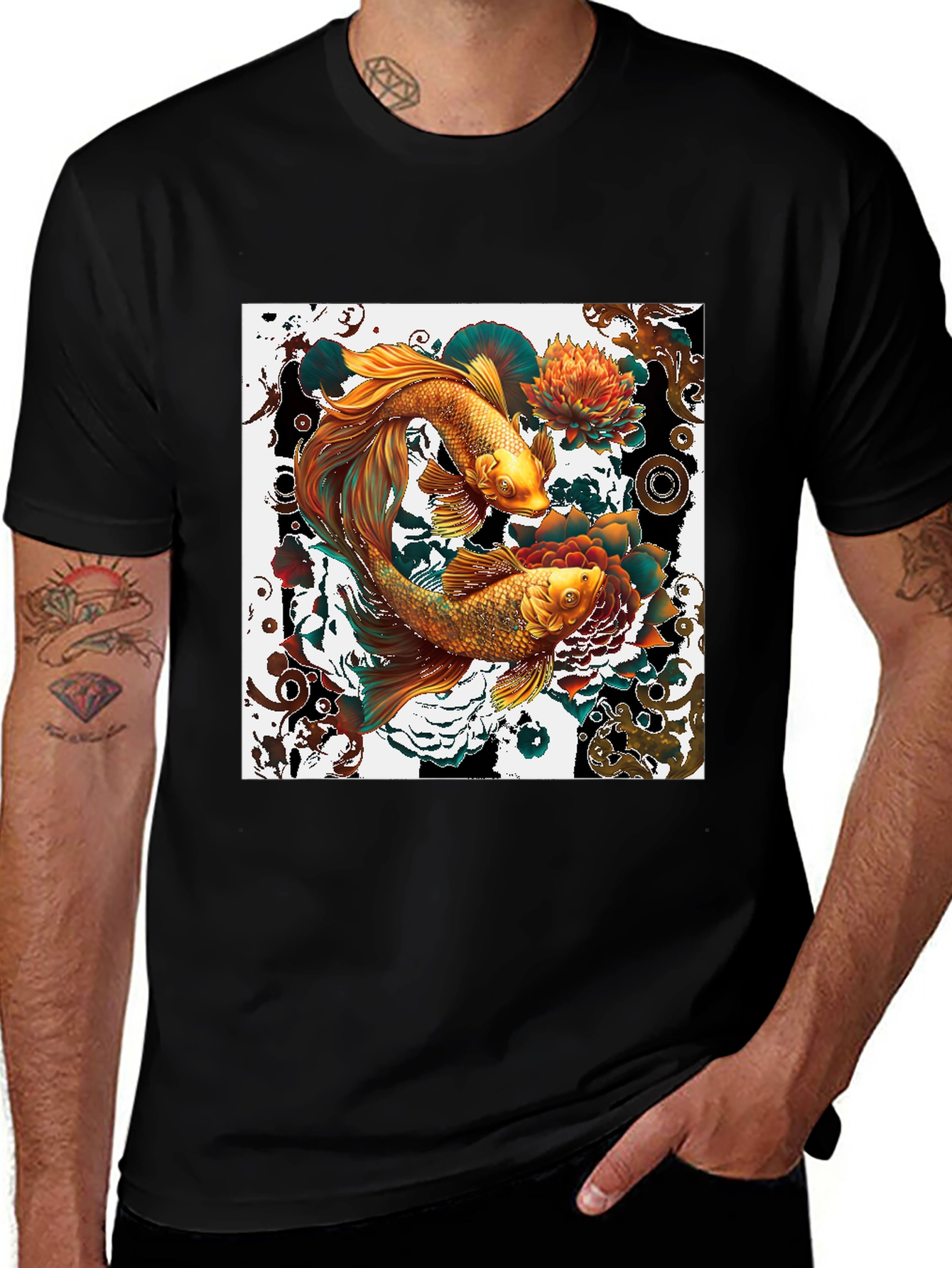 Variant 8 of Koi Fish Graphic Tee - Unique Artistic Design
