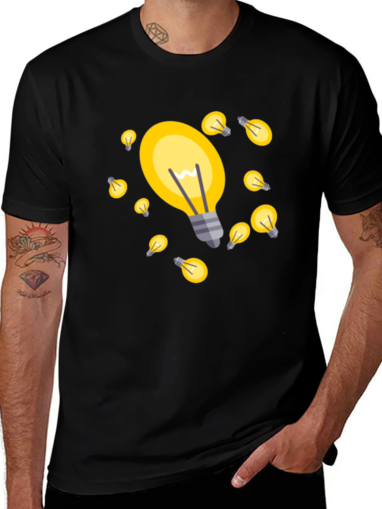 Variant 14 of Bright Ideas T-Shirt - Black Cotton Blend