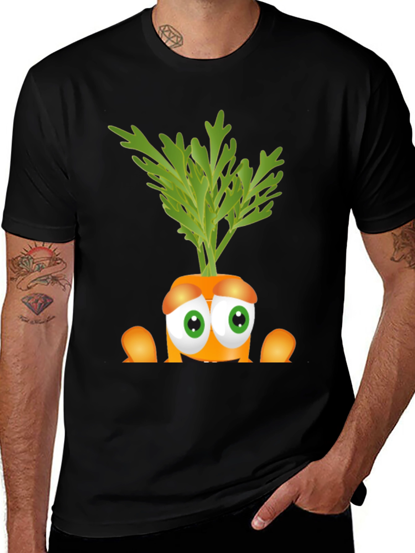 Variant 9 of Funny Carrot Character Graphic T-Shirt