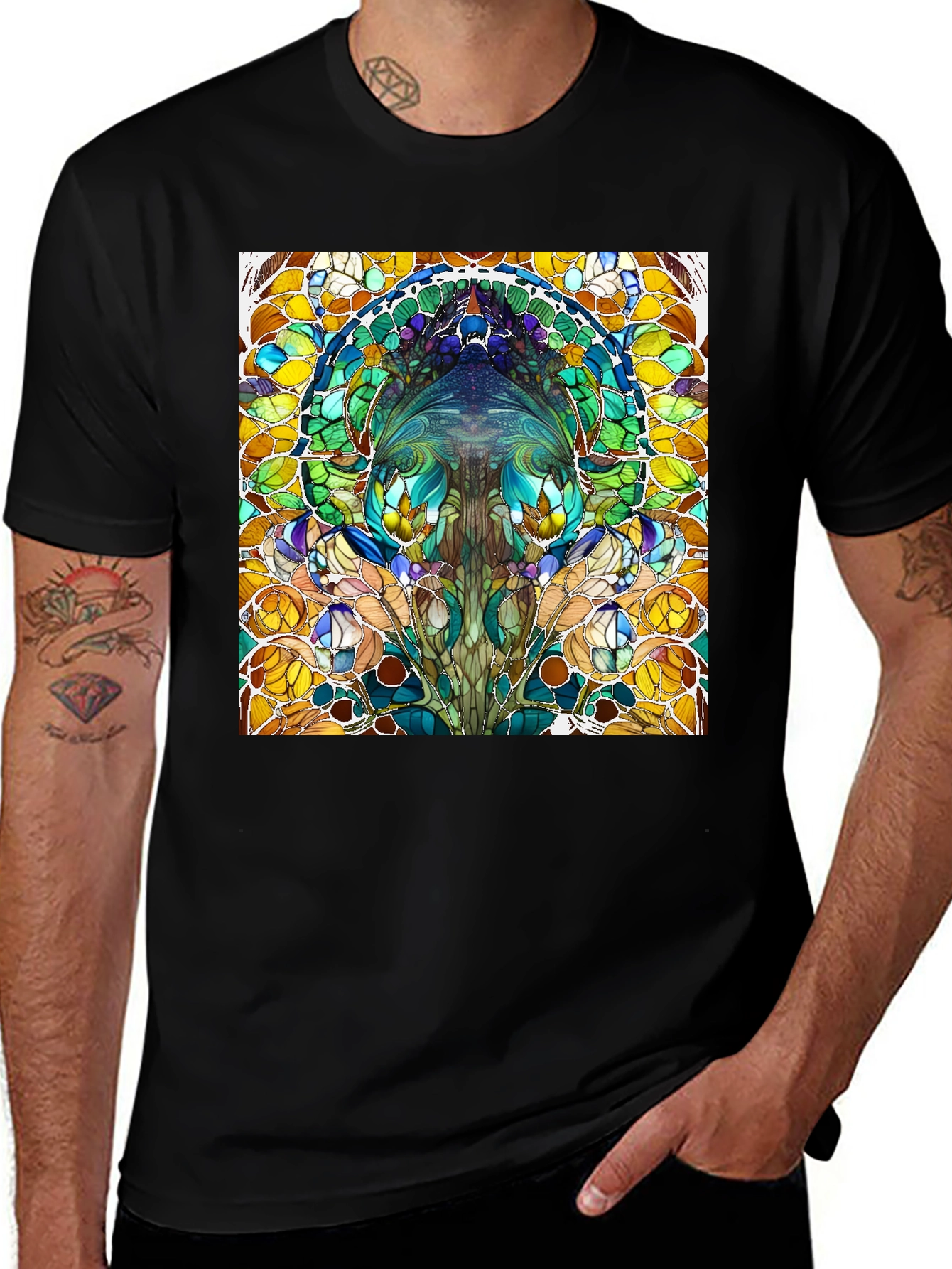 Variant 20 of Art Nouveau Stained Glass Graphic Tee