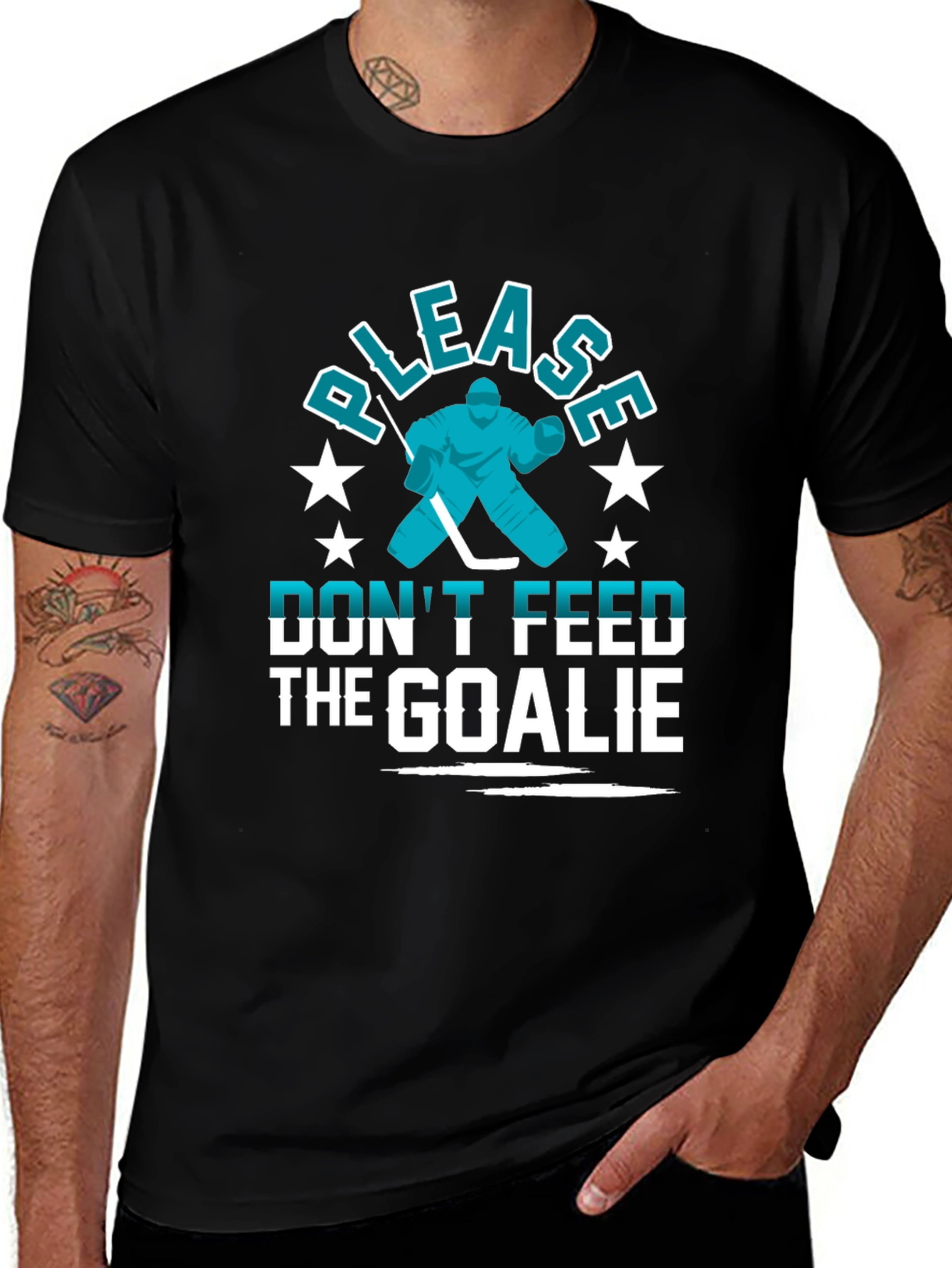 Variant 25 of Don't Feed the Goalie Hockey T-Shirt