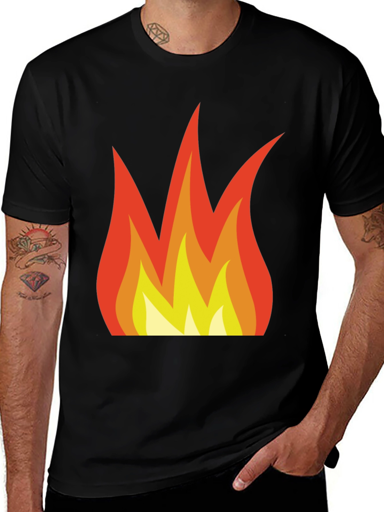 Variant 15 of Fiery Flame Graphic Black T-Shirt