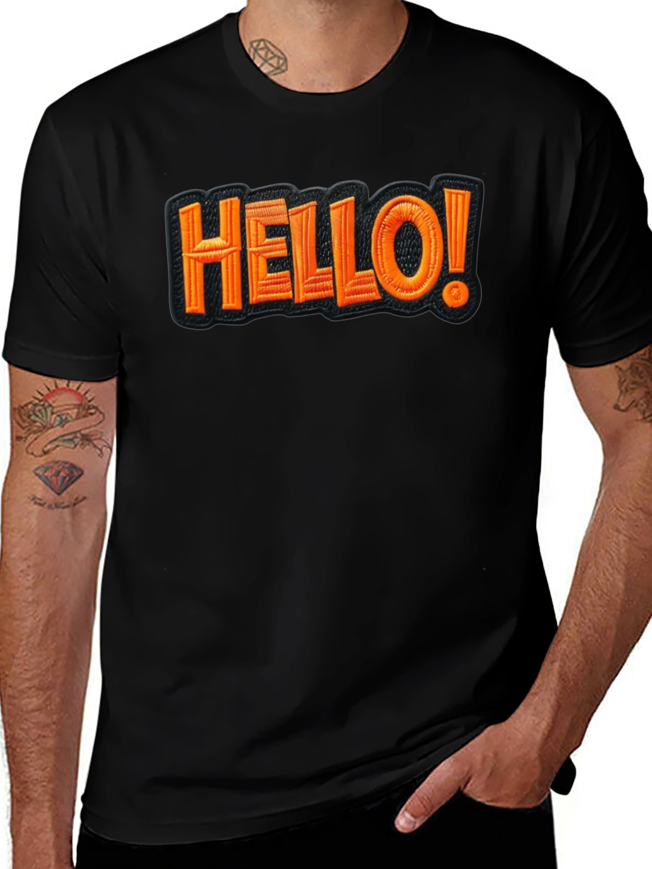 Variant 21 of Hello! Graphic Black T-Shirt Casual Wear
