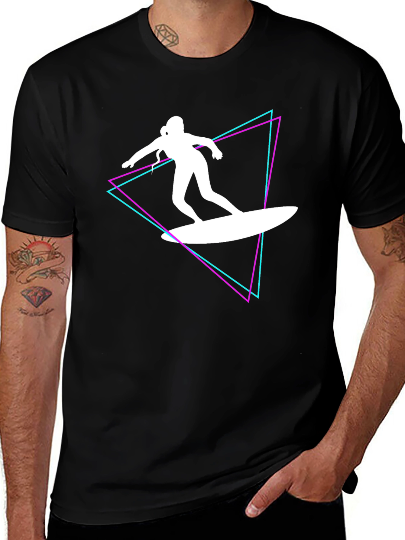 Variant 8 of Surfer Girl Graphic Tee - 80's Retro Style