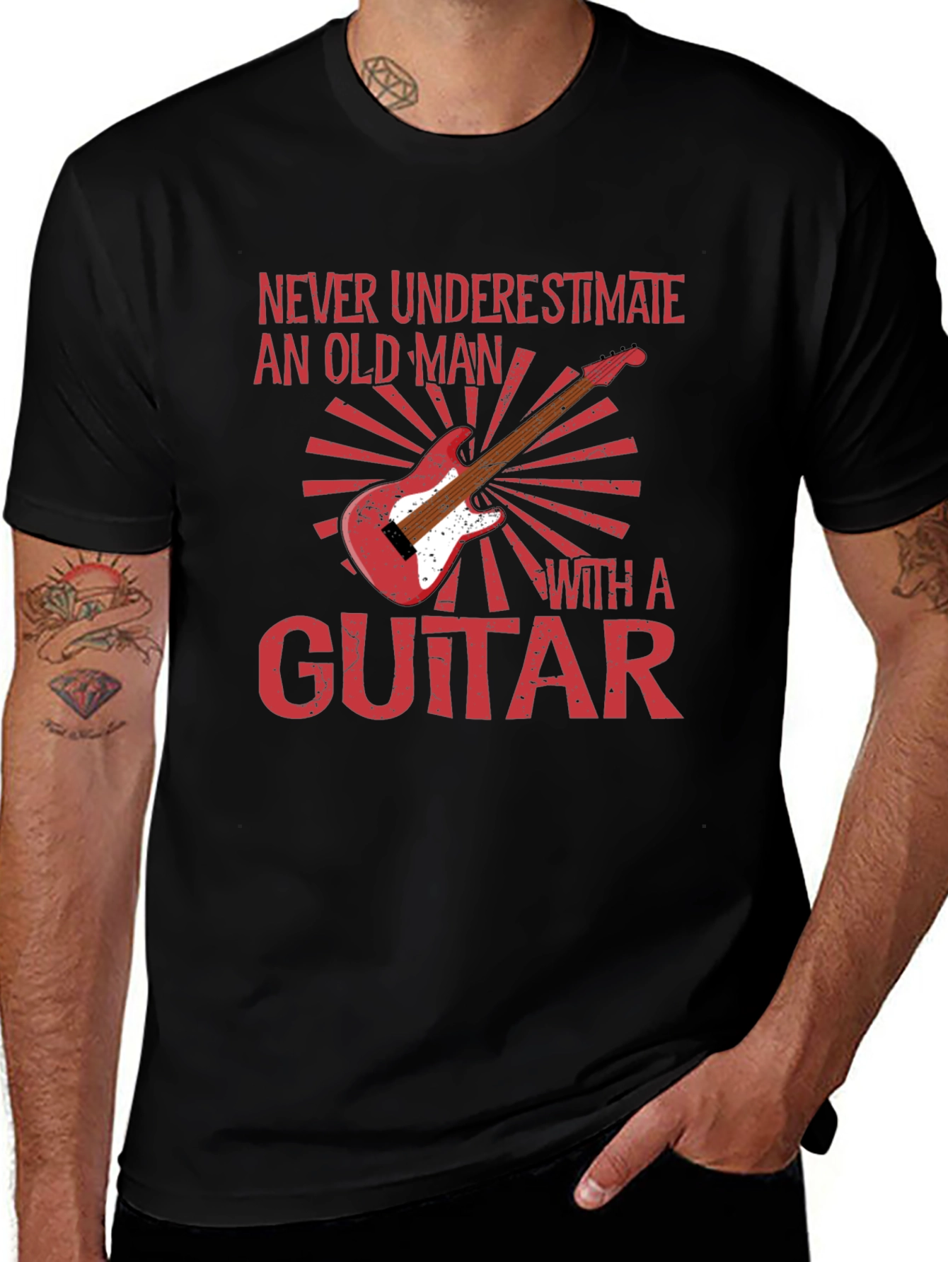 Variant 24 of Old Man Guitar T-Shirt - Musician Gift