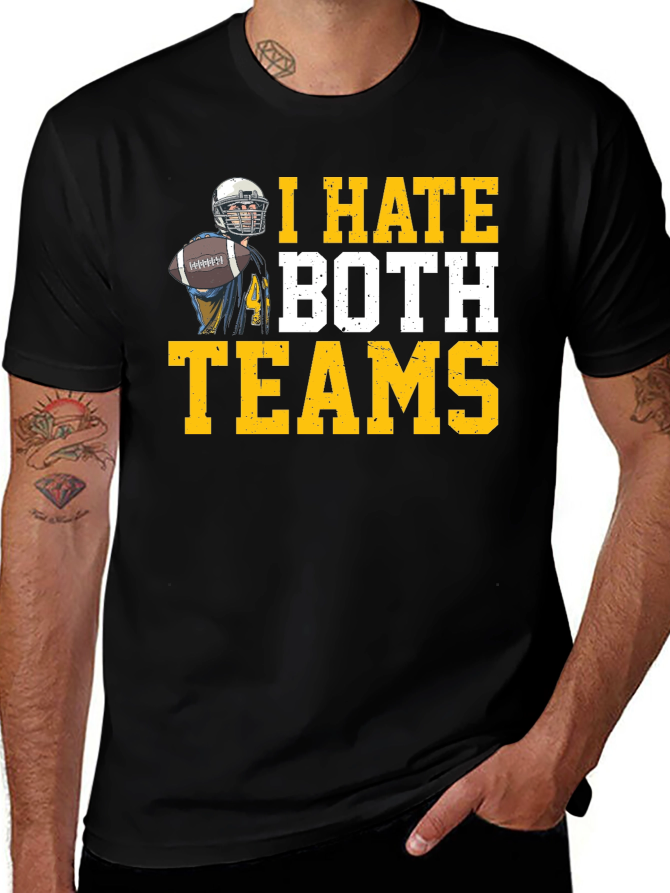 Variant 2 of I Hate Both Teams Football T-Shirt