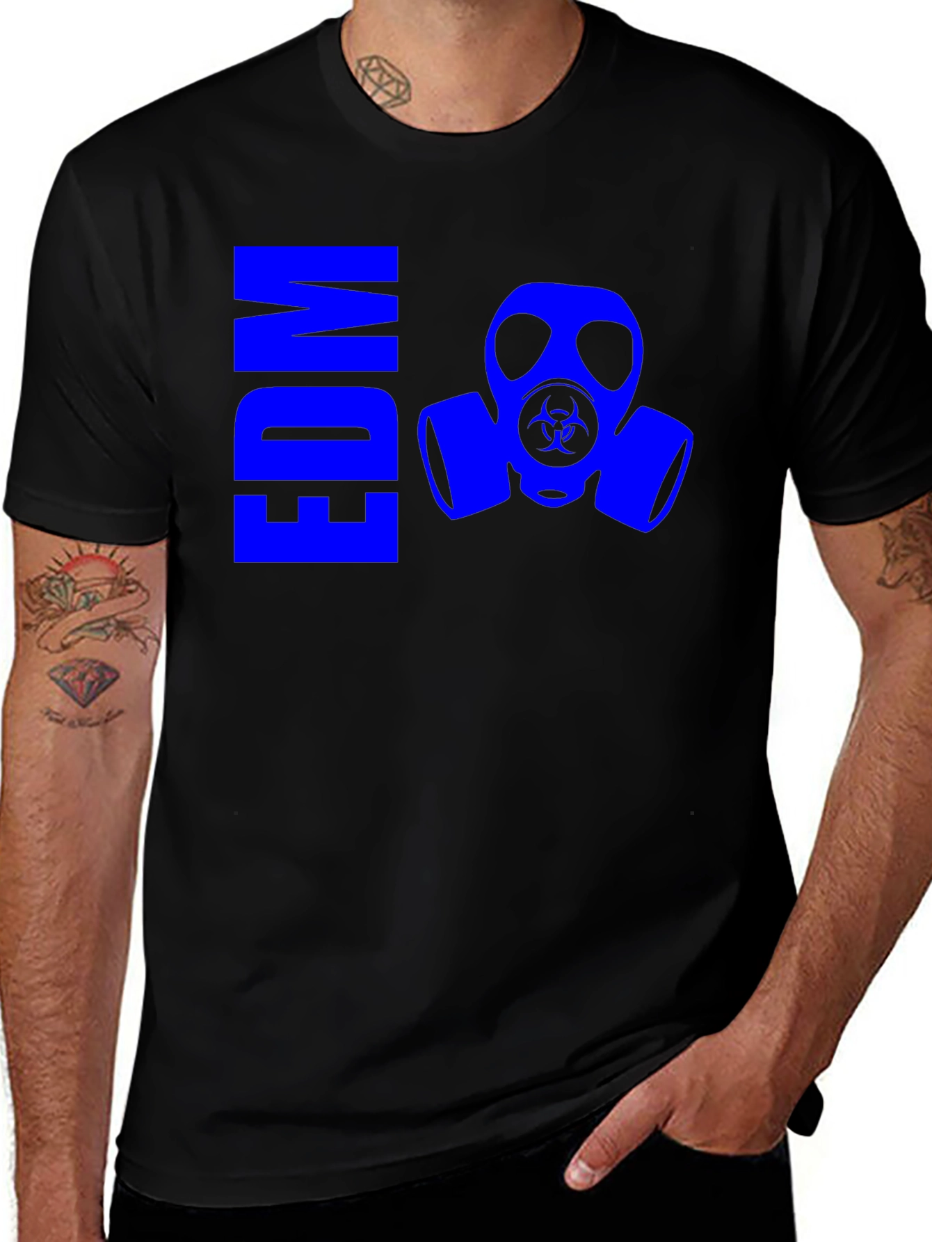 EDM Gas Mask Graphic Tee - Cool Black T-Shirt