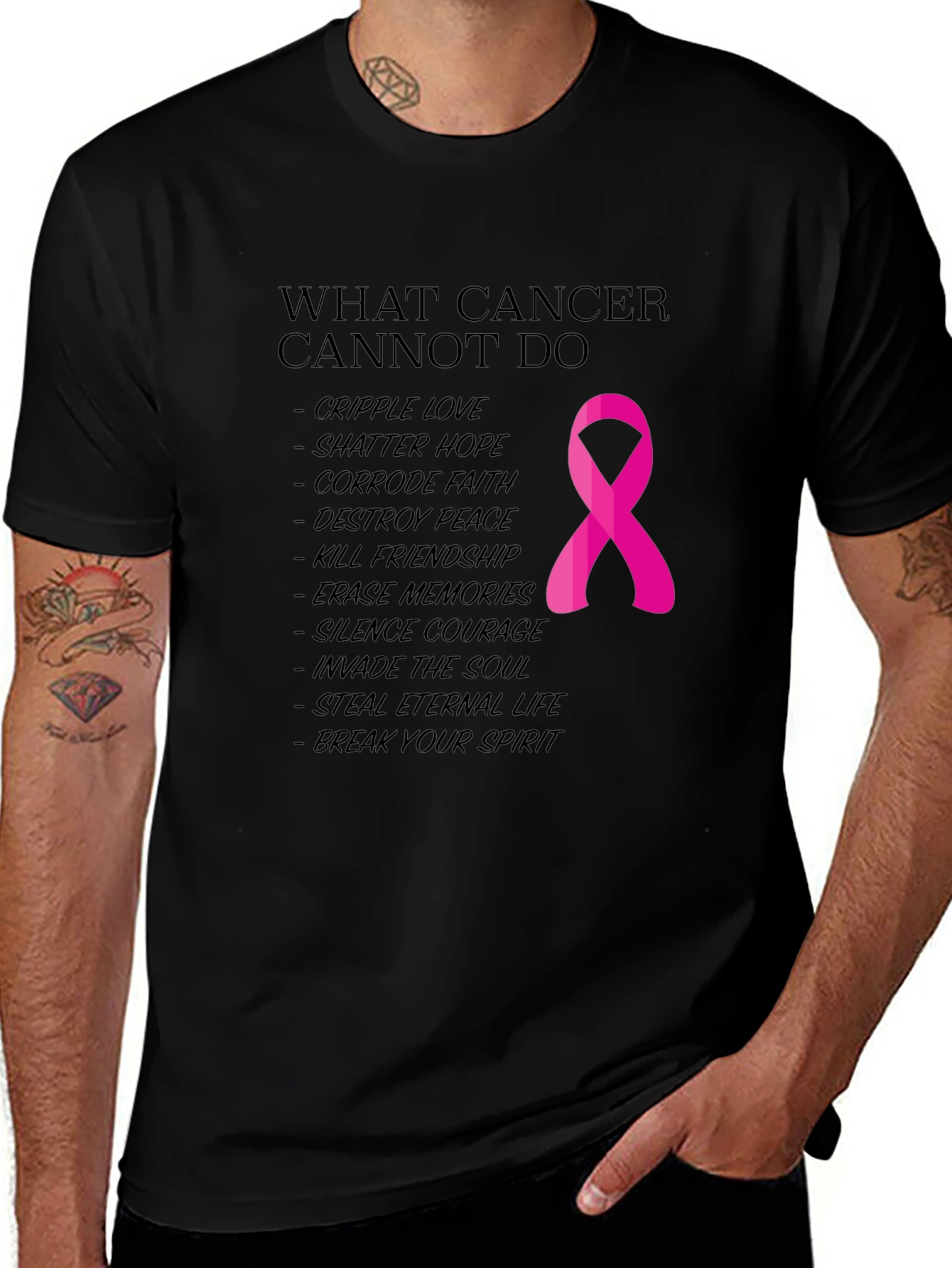 Variant 16 of Cancer Awareness Ribbon Graphic T-Shirt