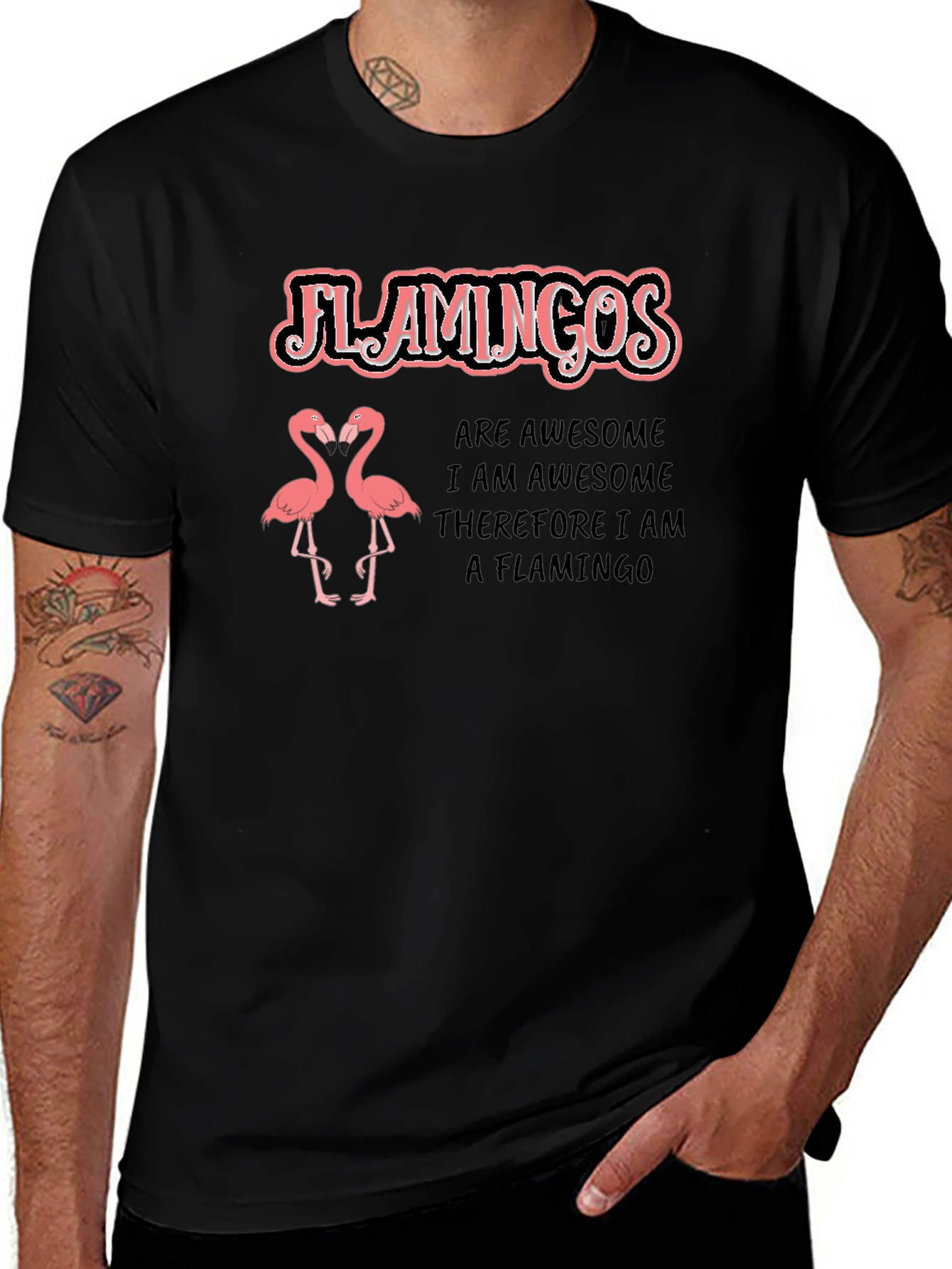 Variant 4 of Flamingo T-Shirt - I am Awesome Flamingo Tee