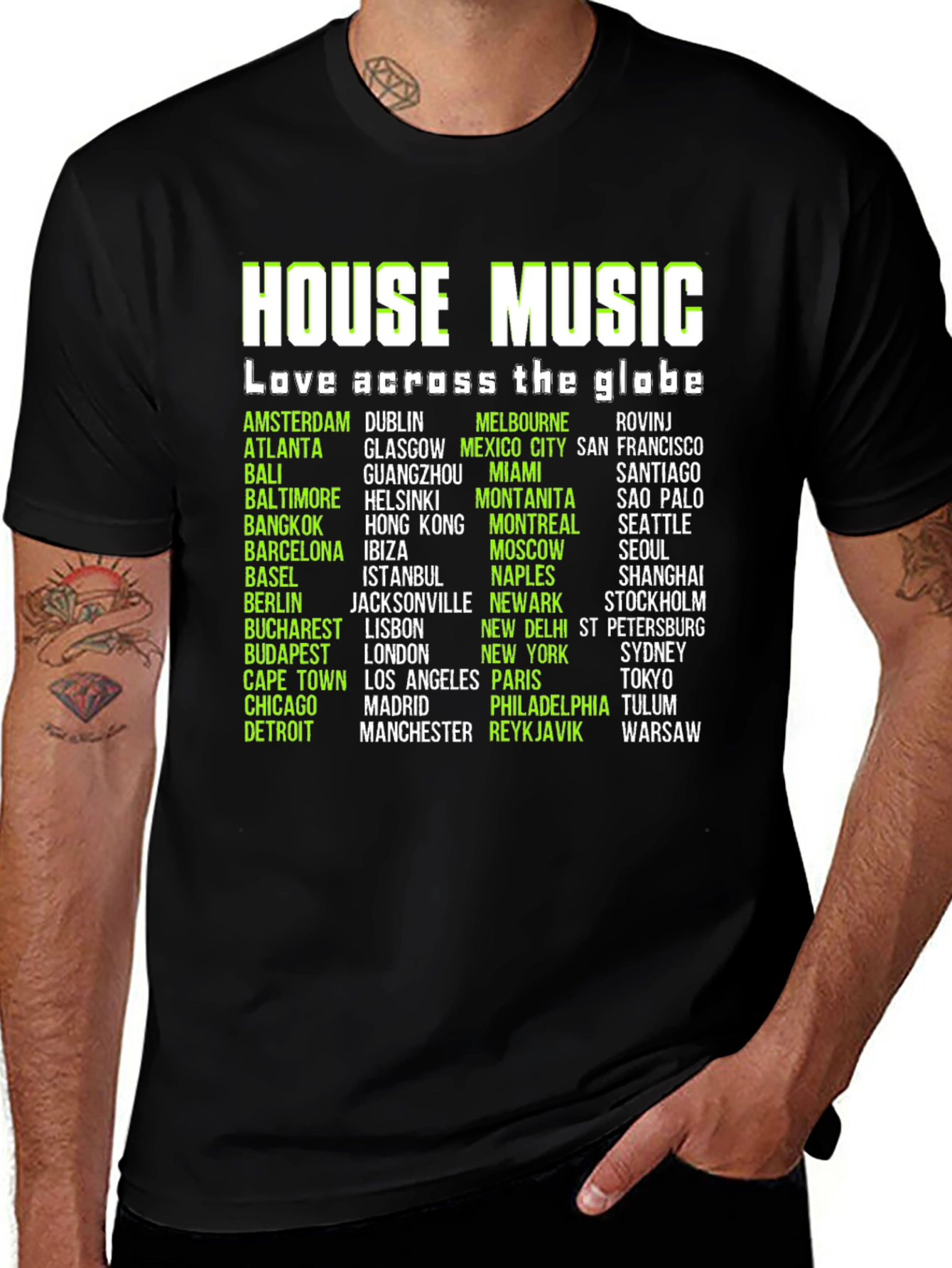 Variant 20 of House Music Lover Black T-Shirt