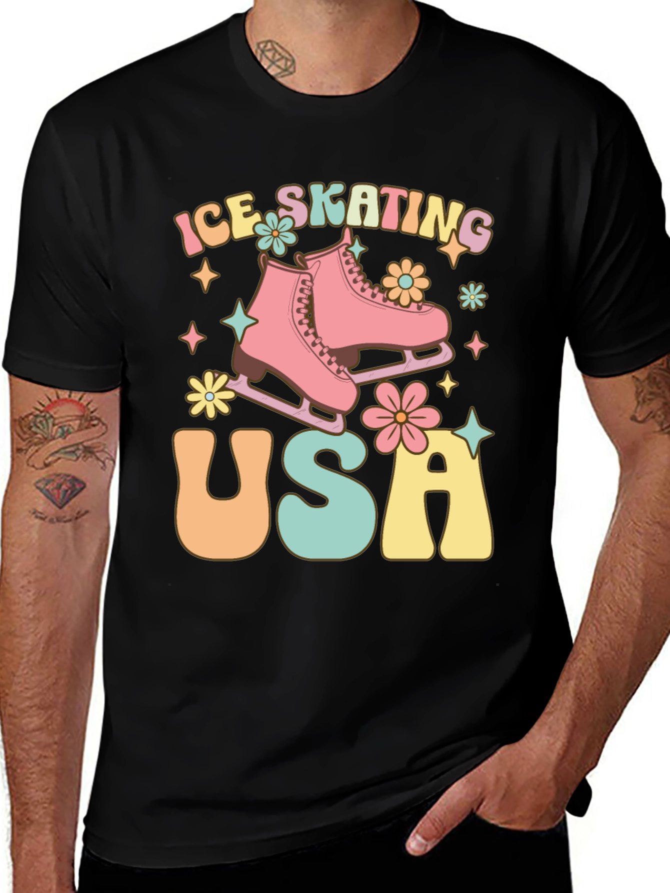 Variant 6 of Ice Skating USA Graphic Tee