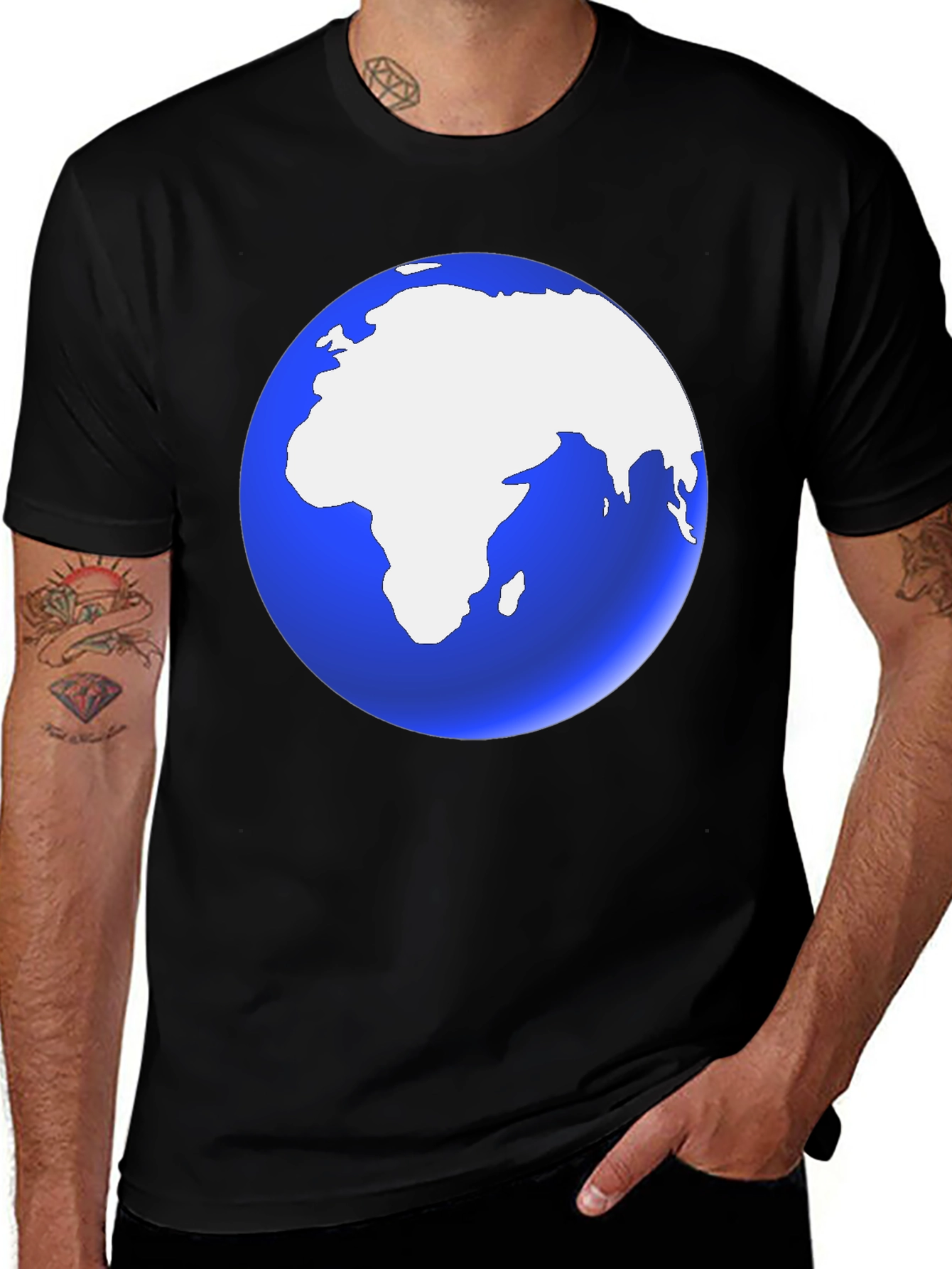 Earth Graphic Black T-Shirt | Soft Cotton Blend