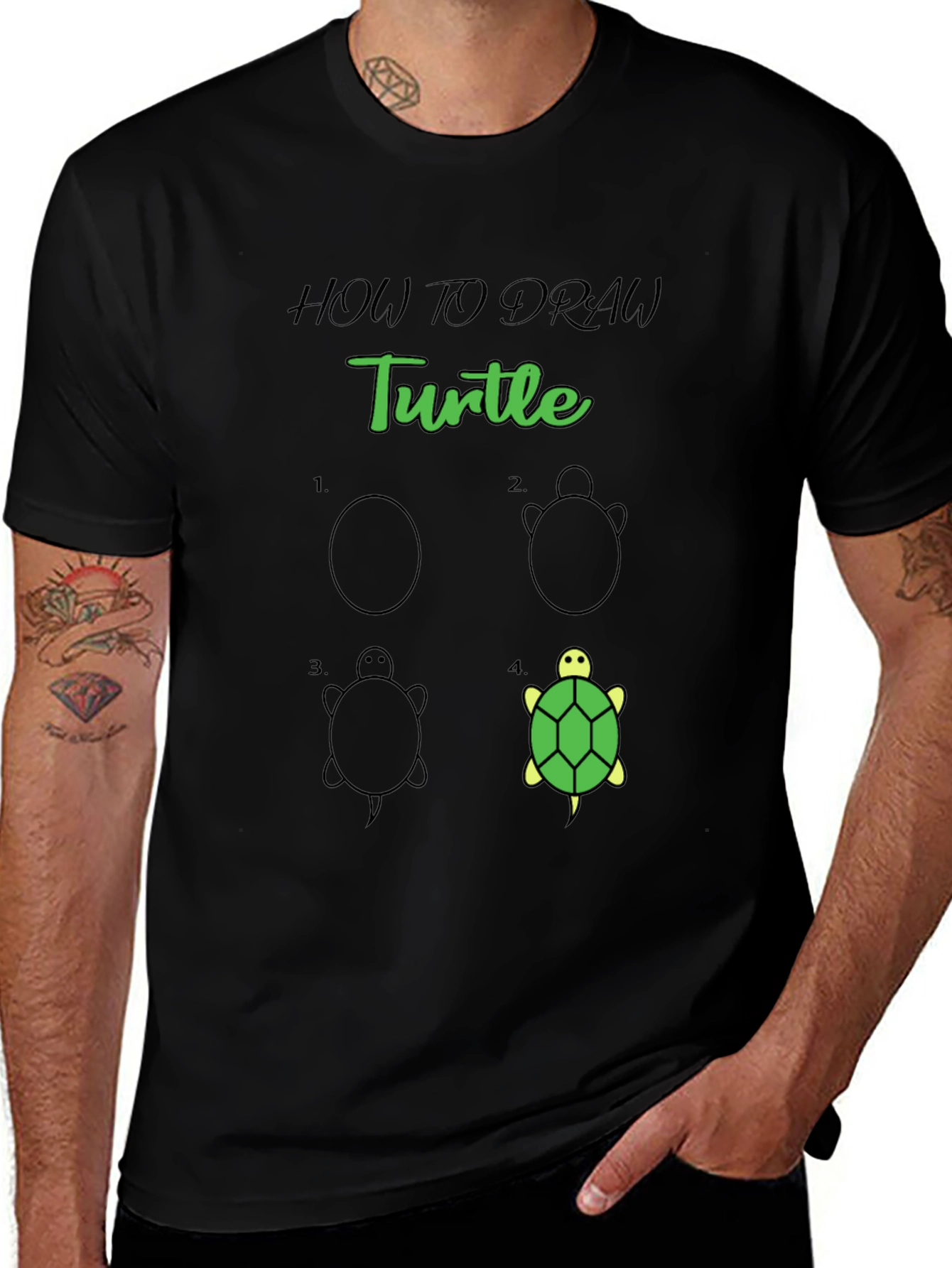 Variant 25 of Draw a Turtle T-Shirt