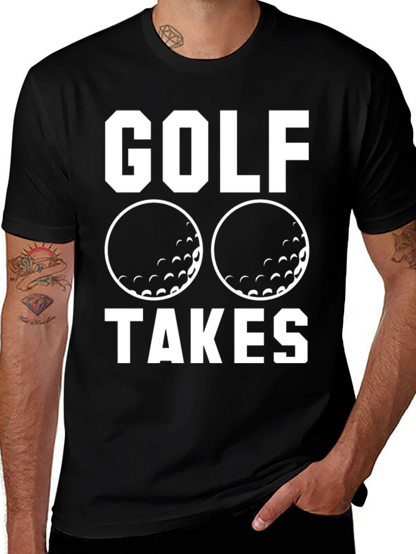 Variant 11 of Golf Takes Balls T-Shirt - Funny Golfing Tee