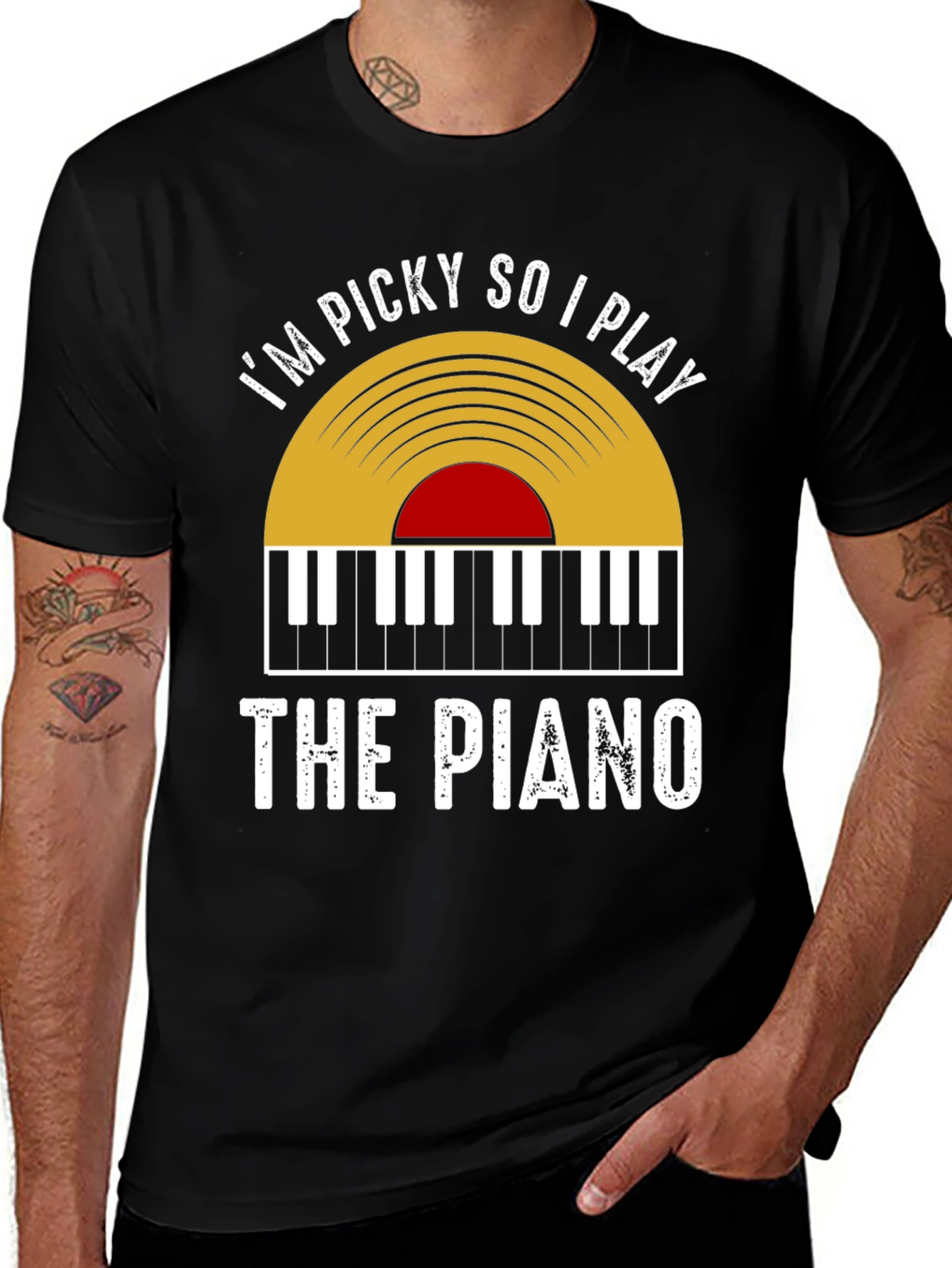 Variant 18 of Picky Piano Player Graphic T-Shirt