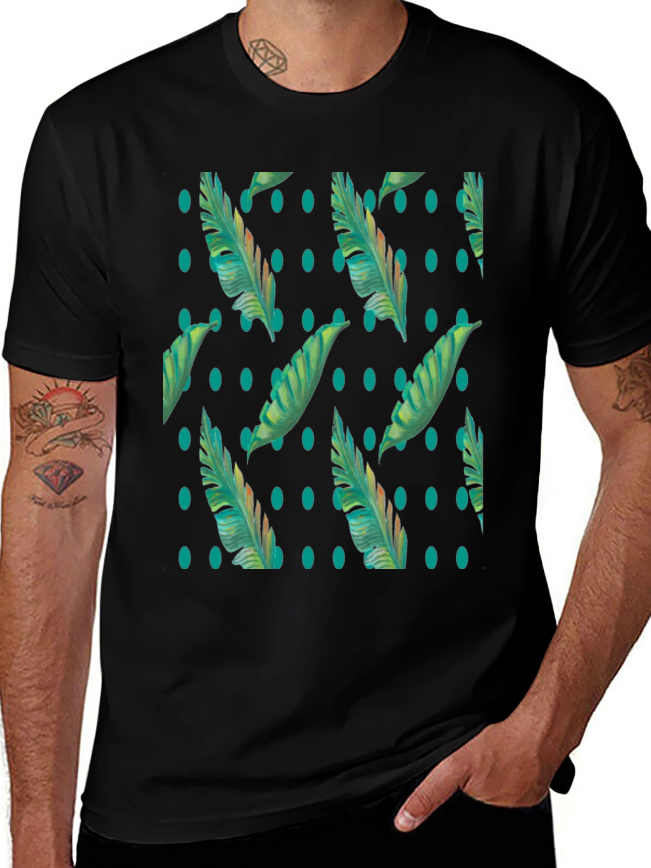 Variant 9 of Tropical Leaf Pattern T-Shirt