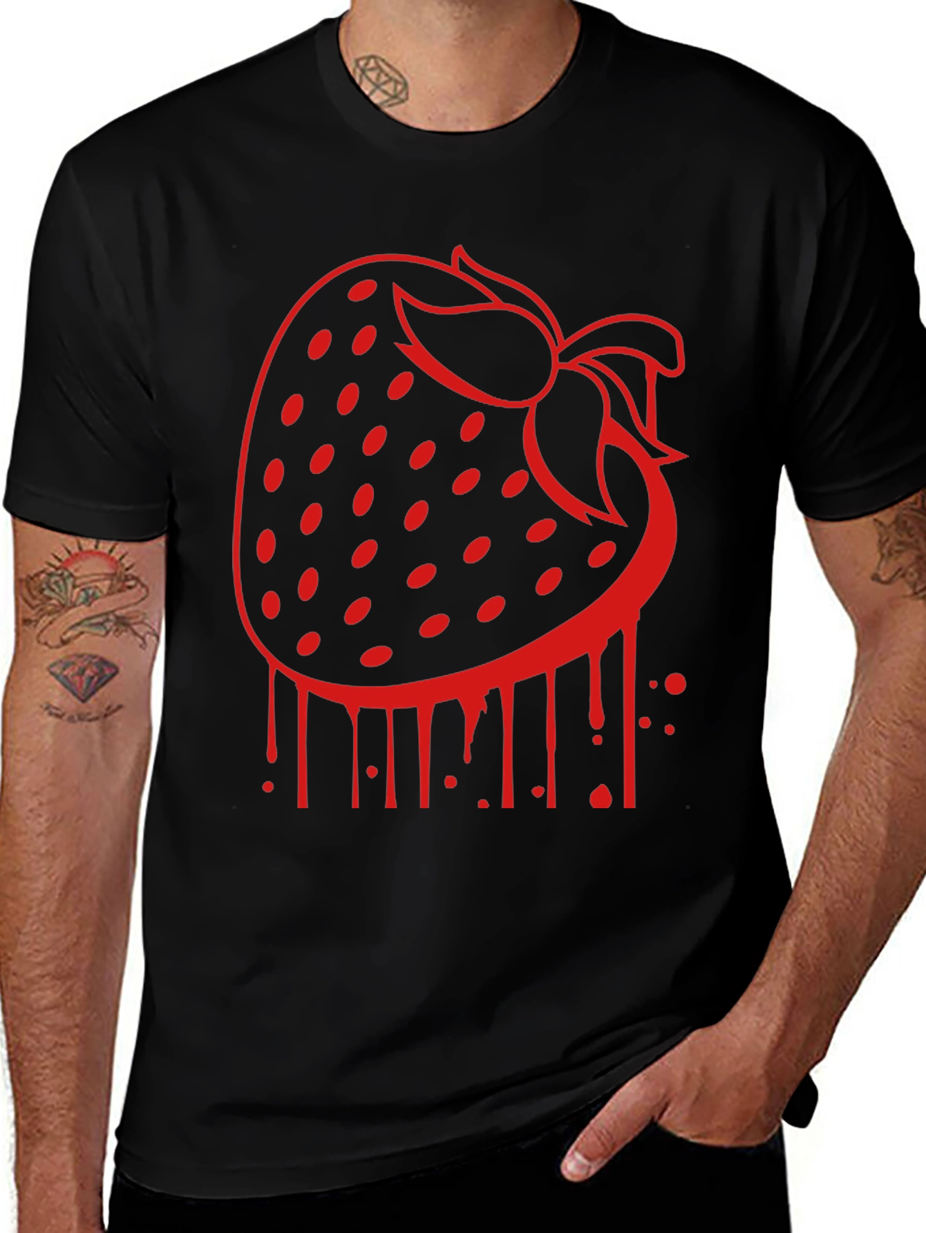 Strawberry Drip Graphic T-Shirt