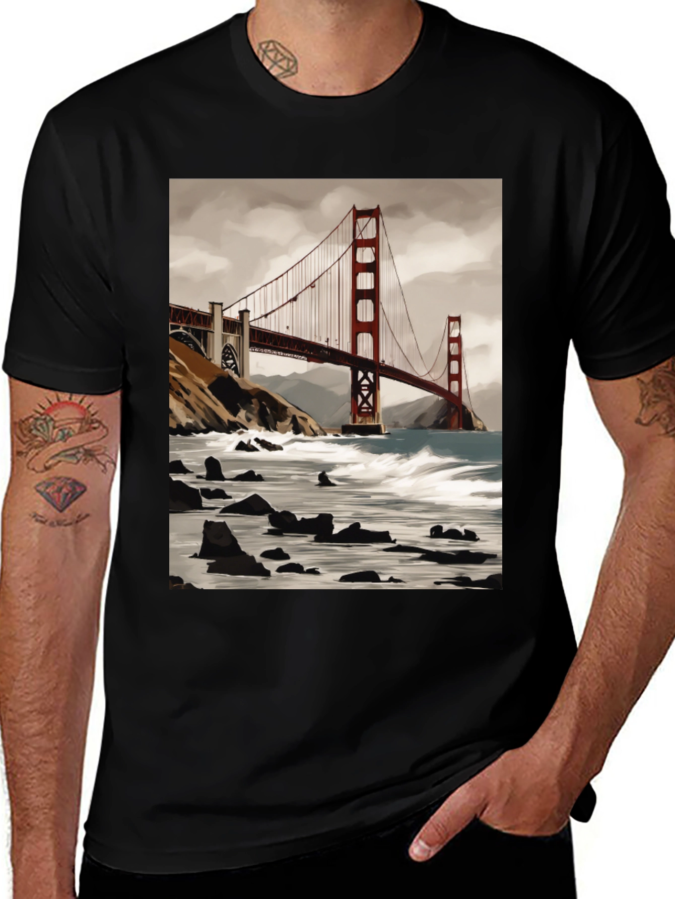 Golden Gate Bridge Graphic Tee - Soft Cotton Blend