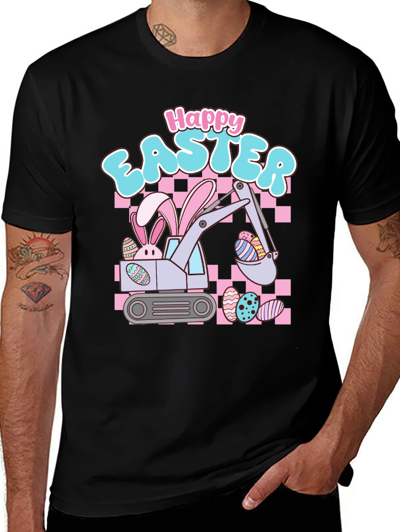 Happy Easter Bunny Excavator T-Shirt