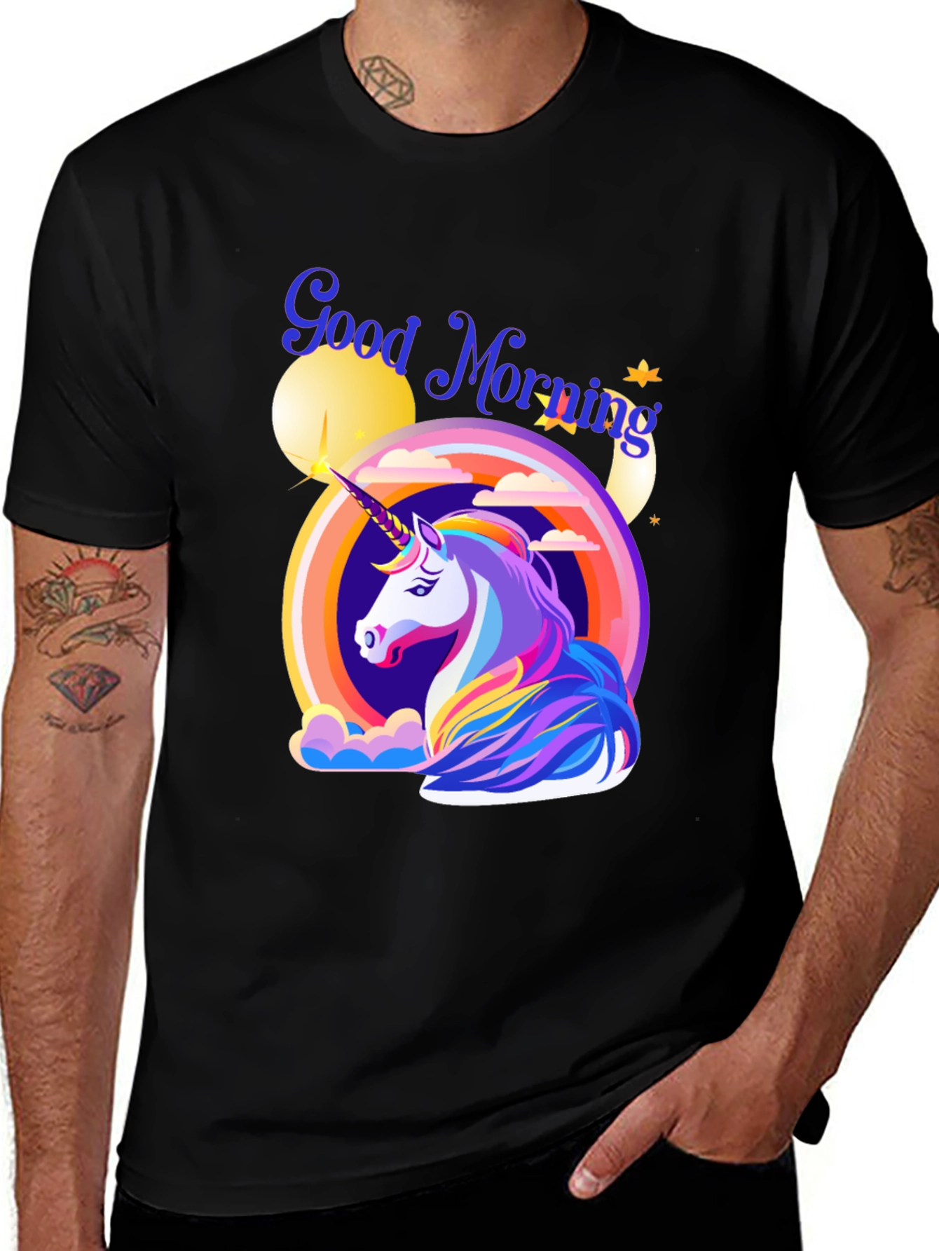 Good Morning Unicorn Rainbow T-Shirt