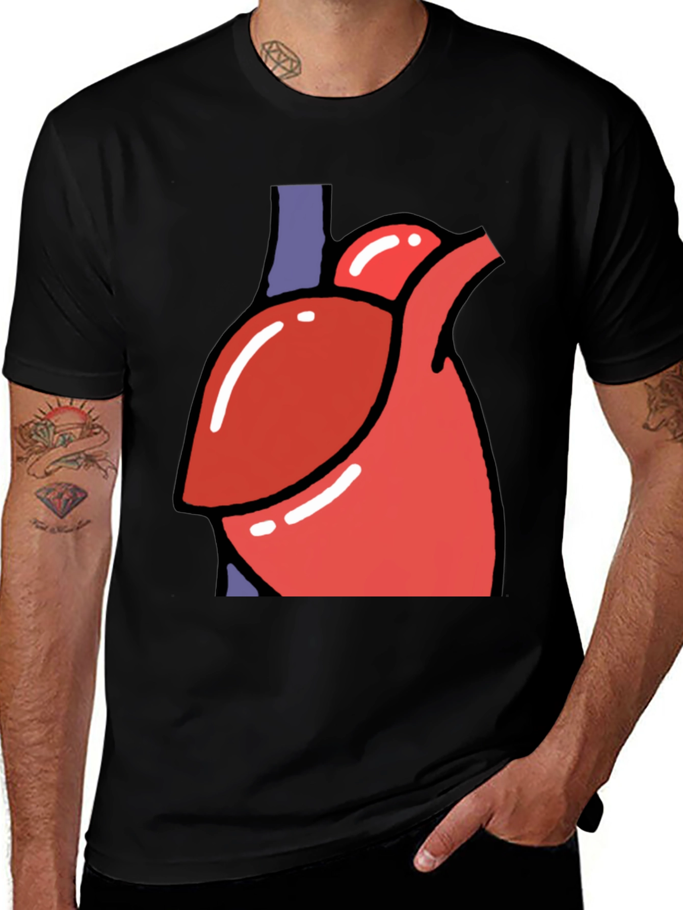 Variant 30 of Cartoon Liver Graphic Tee - Quirky Anatomical Humor