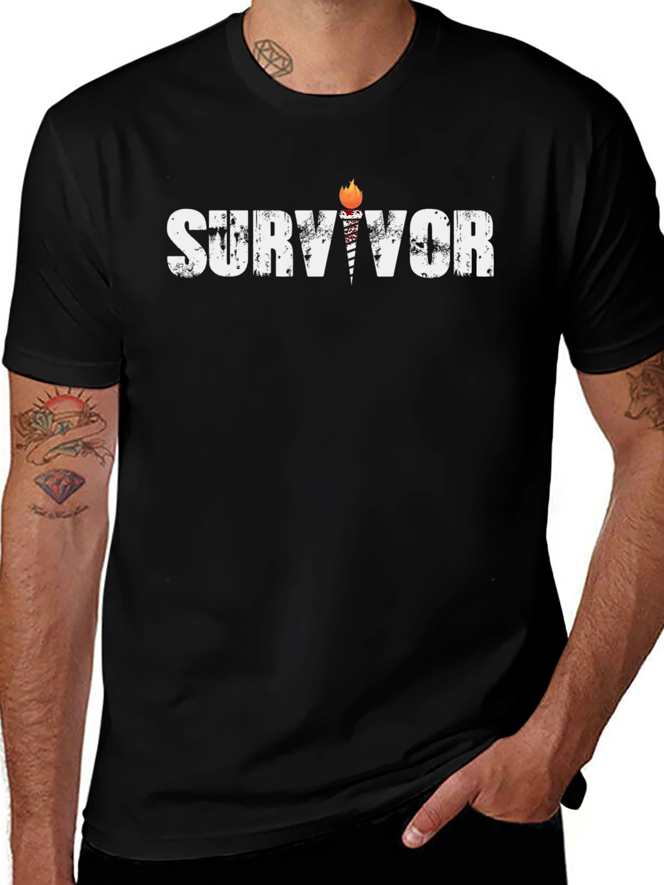 Variant 20 of Survivor Distressed Graphic T-Shirt
