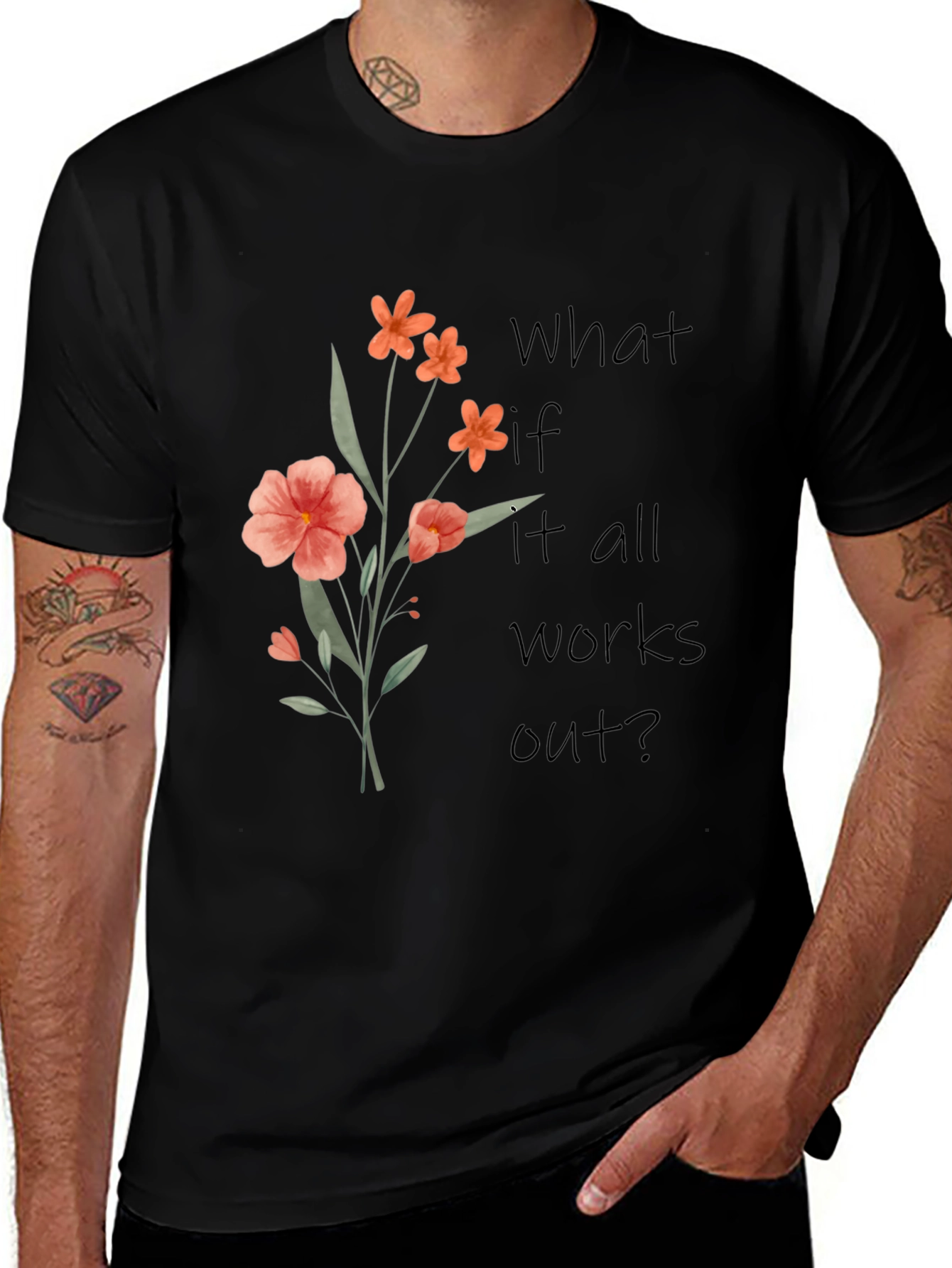 Variant 14 of Floral Graphic T-Shirt - Positive Affirmation Tee